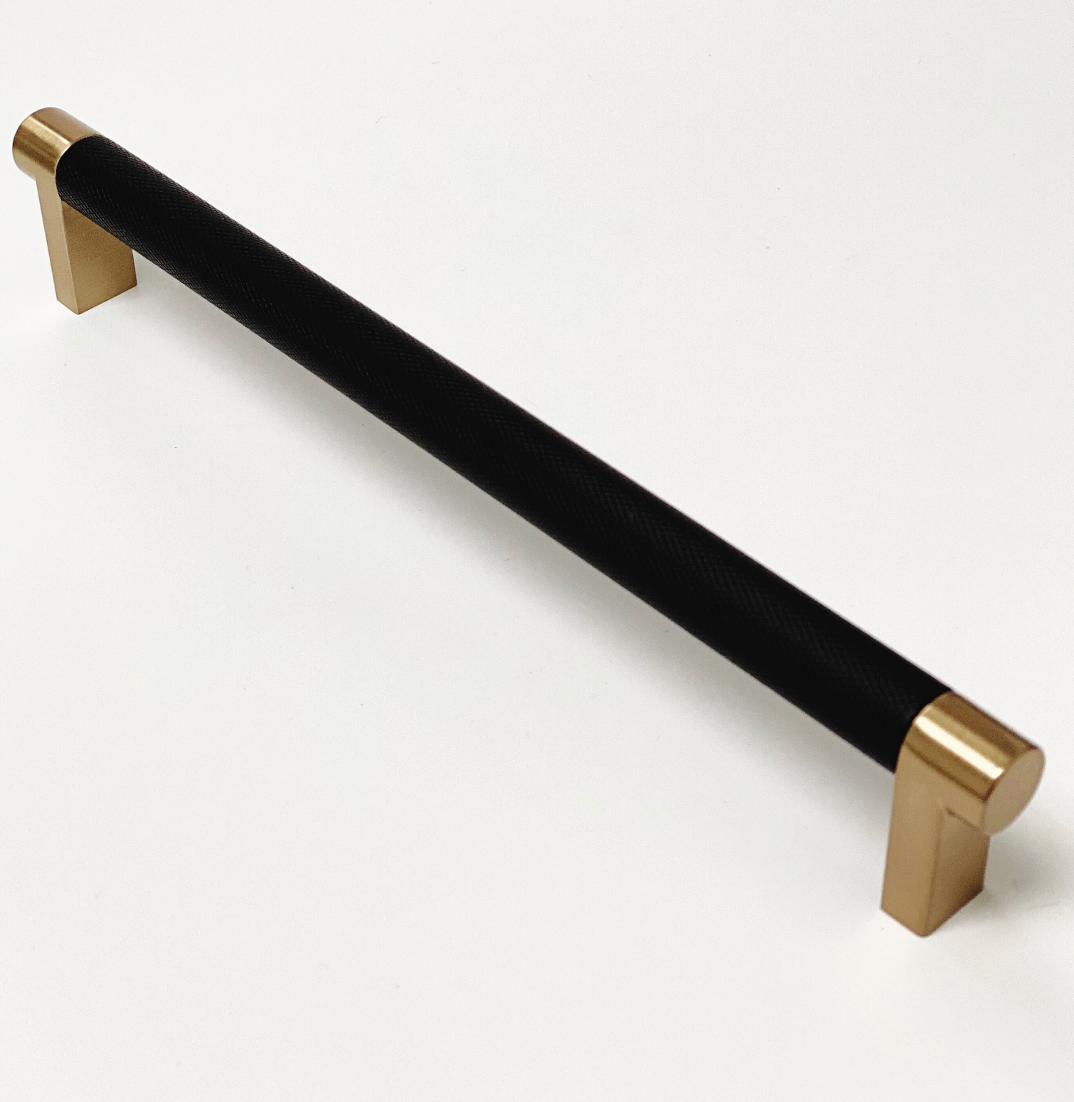 Knurled "Converse" Champagne Bronze and Black Knob and Pulls - Industry Hardware