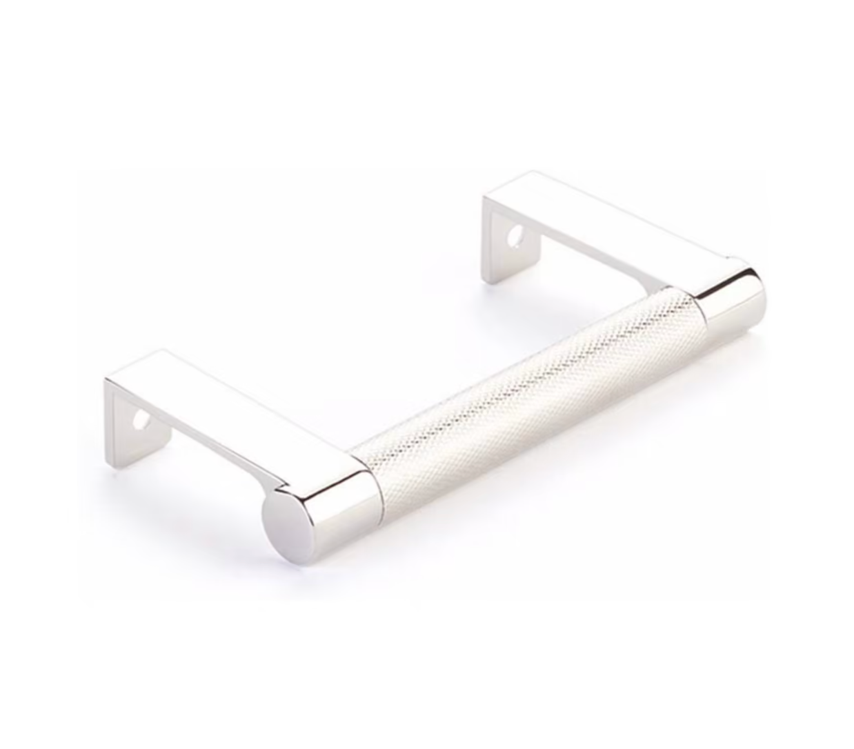 Polished Nickel "Converse" Knurled Edge Tab Drawer Pulls - Industry Hardware