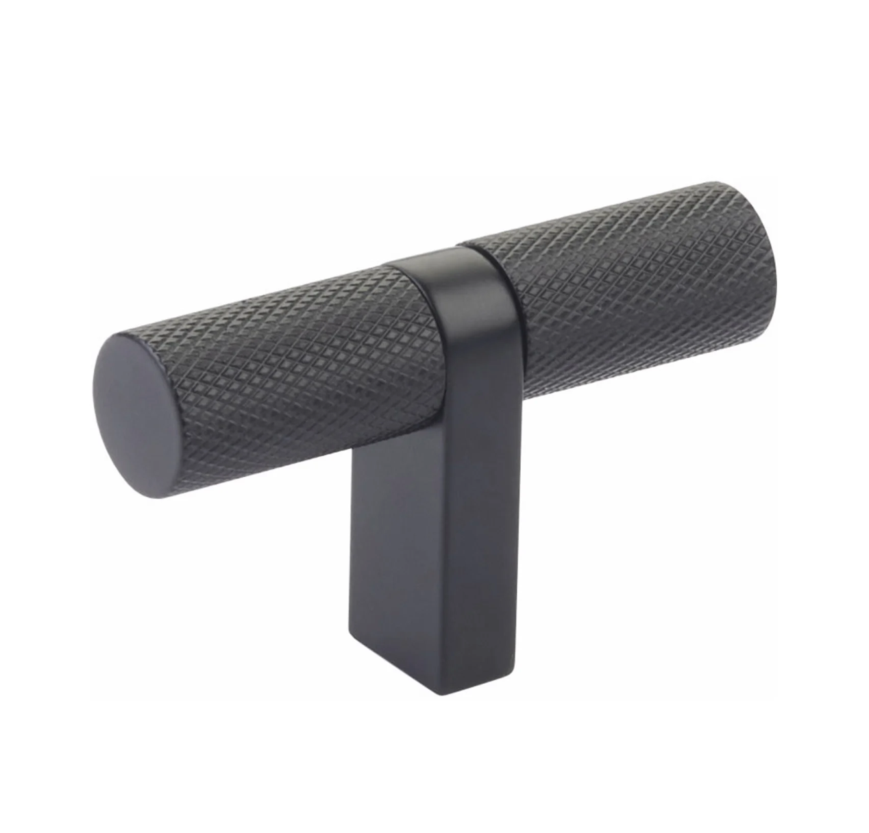 Knurled "Converse" Matte Black Cabinet Knobs and Drawer Pulls - Industry Hardware