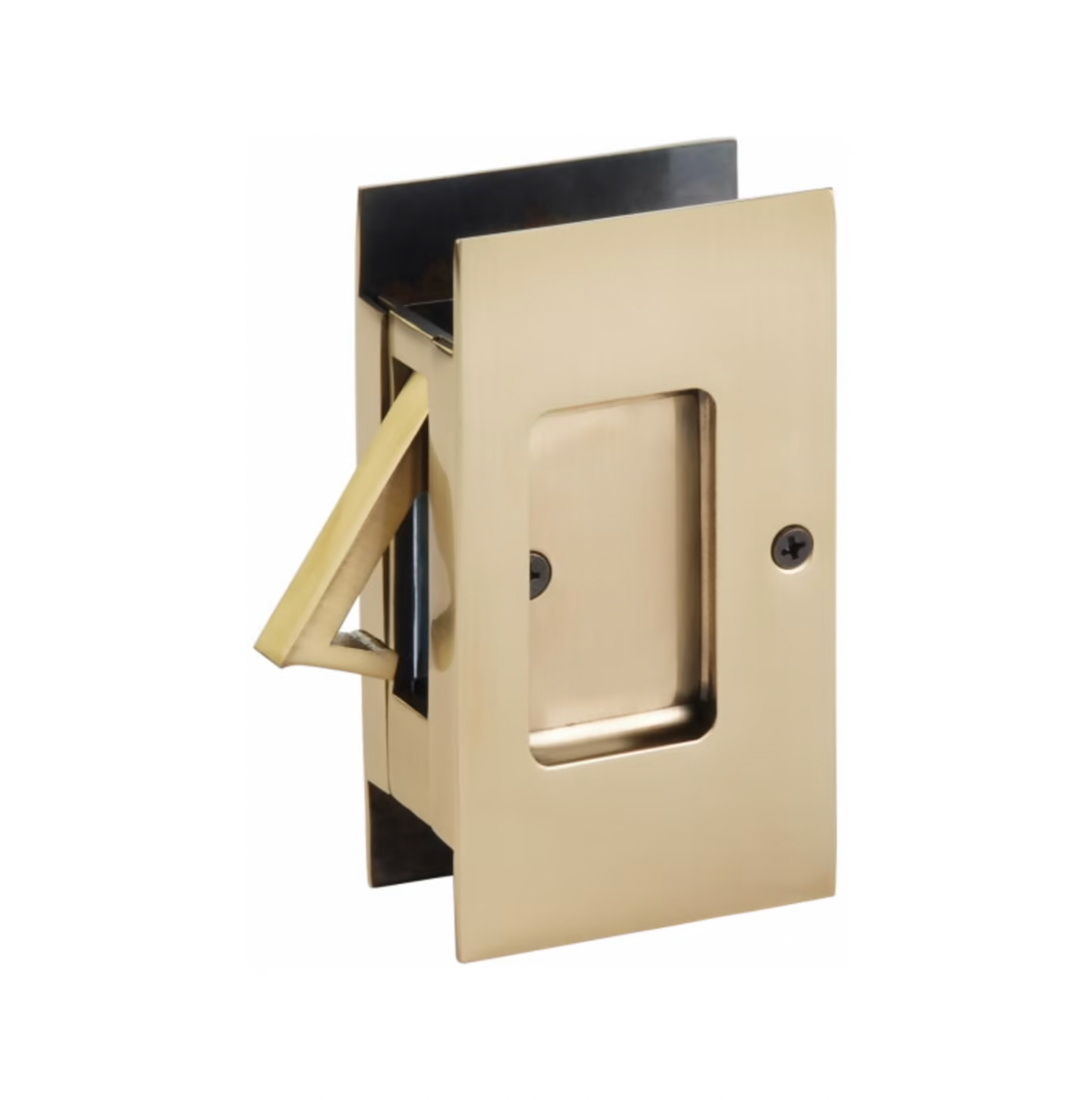 French Brass Pocket Door Lock Large 4-1/2" Bathroom Privacy Lock Hardware - Industry Hardware