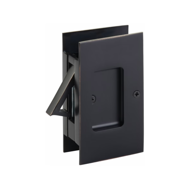 Oil Rubbed Bronze Pocket Door Lock Large 4-1/2" Bathroom Privacy Lock Hardware - Industry Hardware
