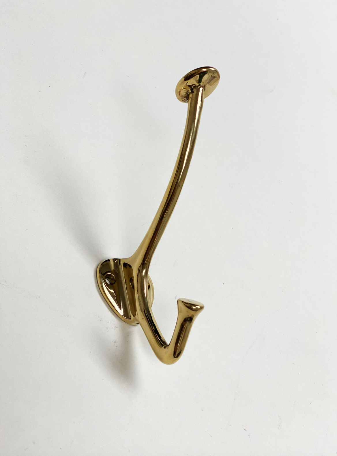 Polished Unlacquered Brass "Ellie" Wall Hooks, Brass Robe Coat Hook - Industry Hardware