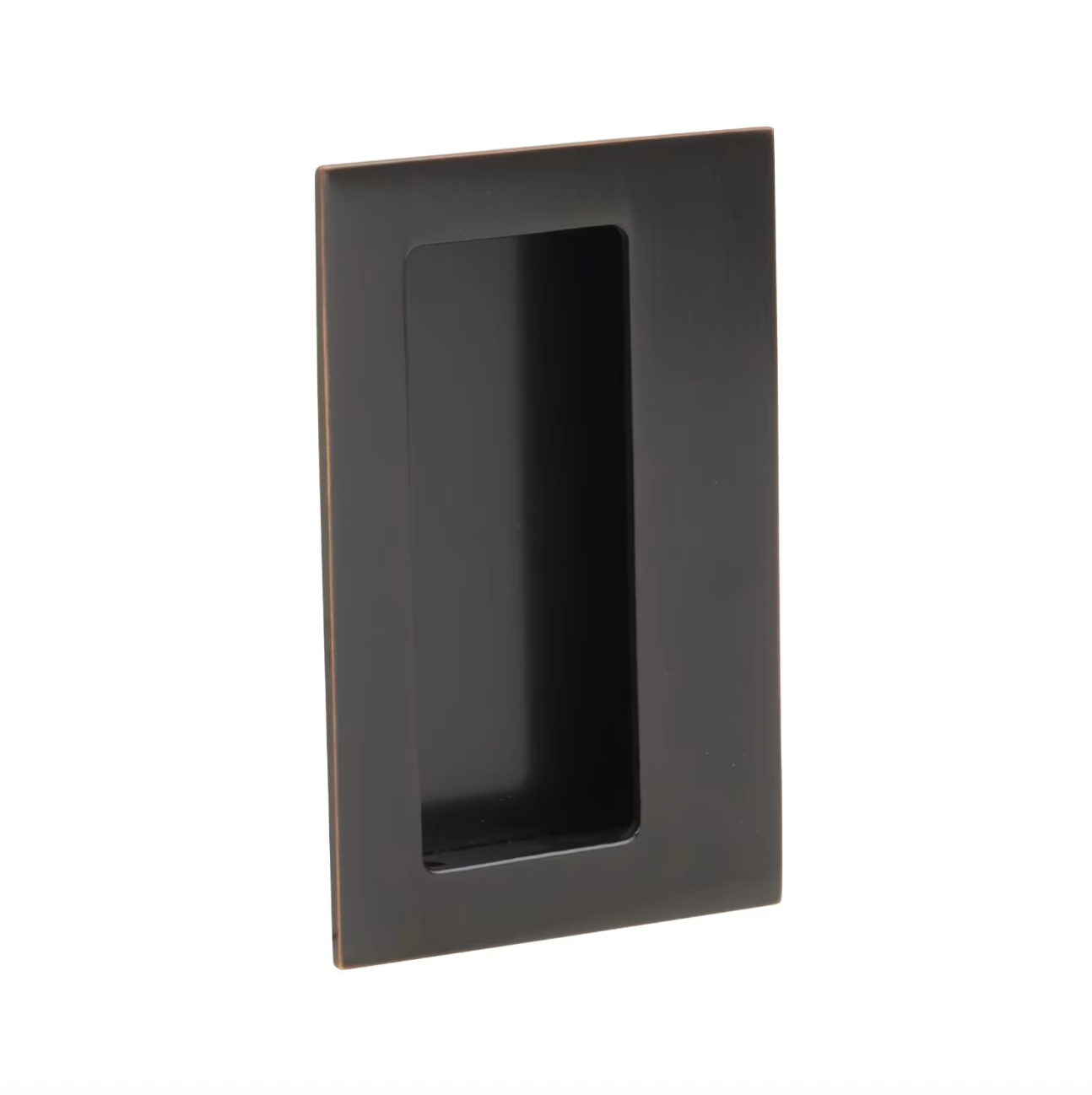 Offset Rectangular Flush Recess Door Pull in Oil Rubbed Bronze - Industry Hardware
