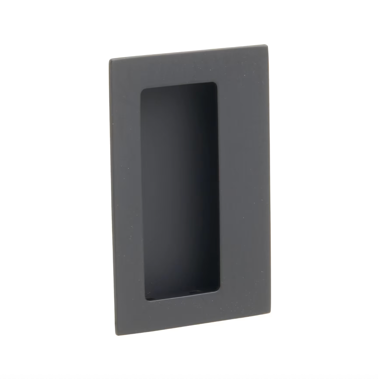 Offset Rectangular Flush Recess Door Pull in Matte Black - Industry Hardware