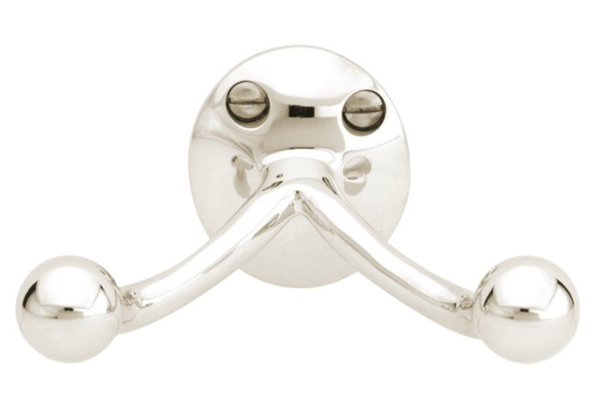 Polished Nickel "Heritage No.2" Double Wall Robe Hook - Industry Hardware