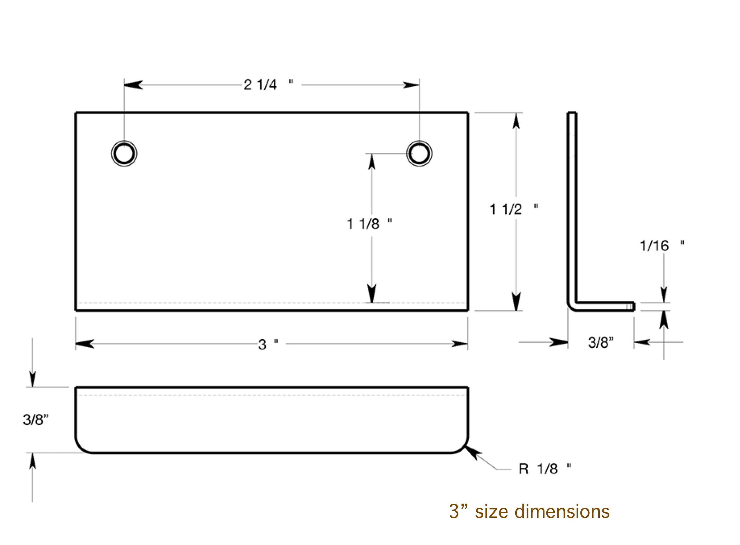 Antique Brass "Forme" Edge Drawer Pulls