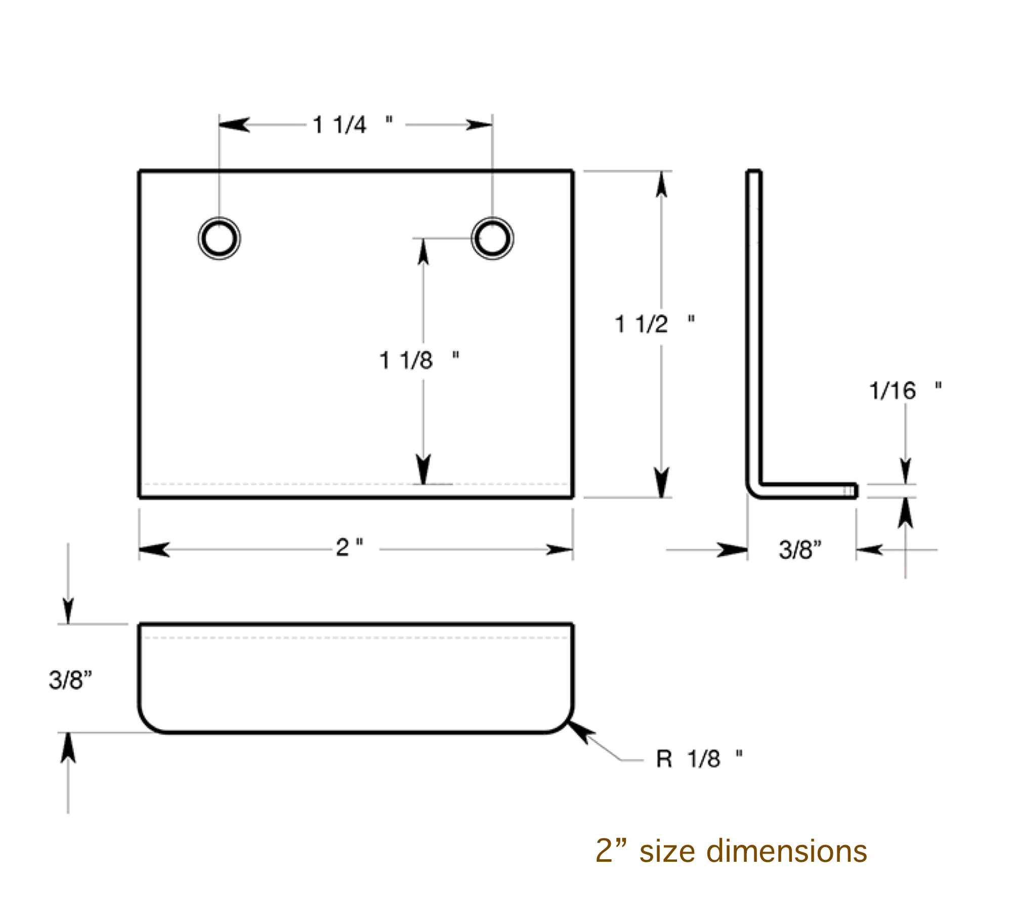 Antique Brass "Forme" Edge Drawer Pulls