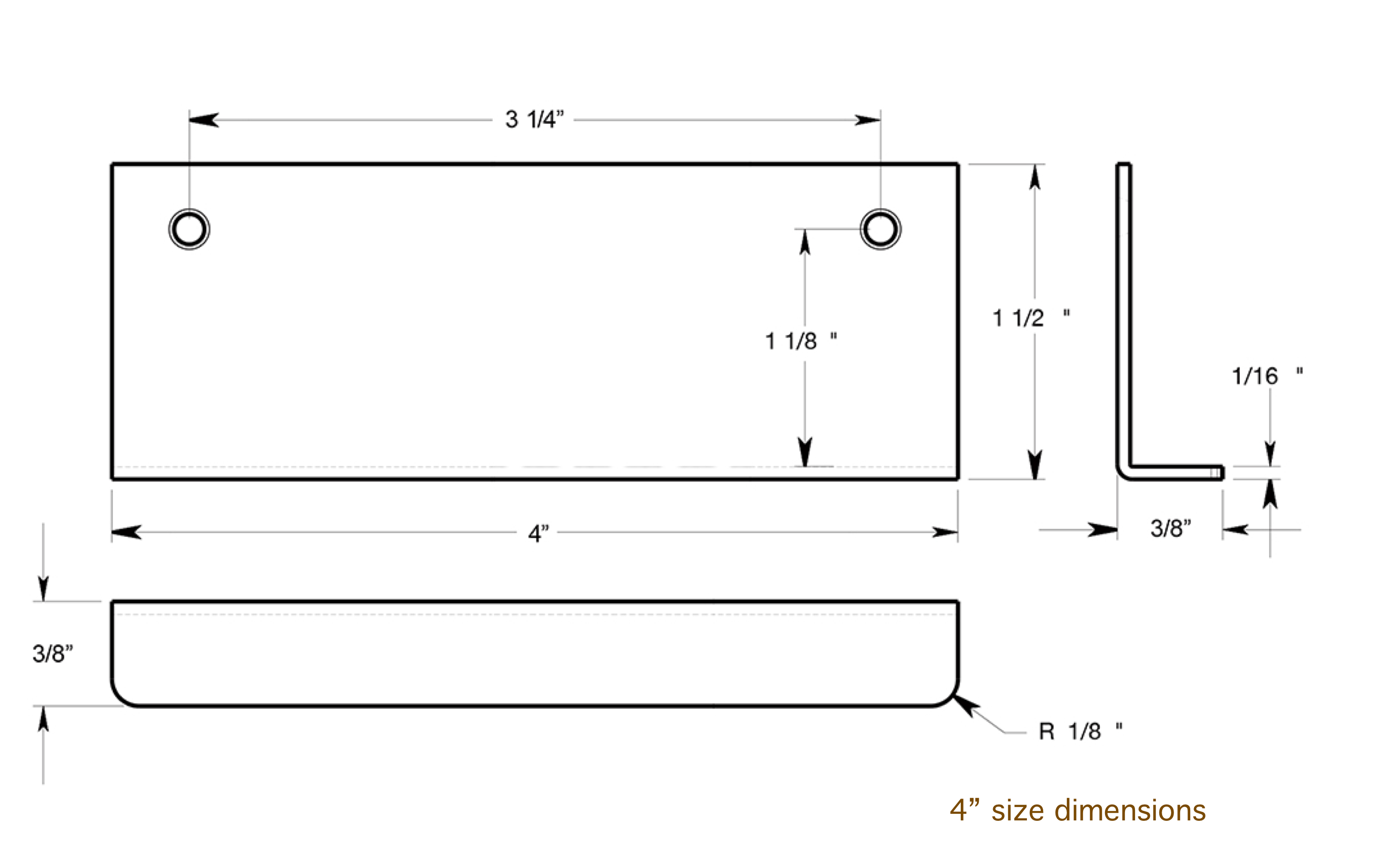 Antique Brass "Forme" Edge Drawer Pulls