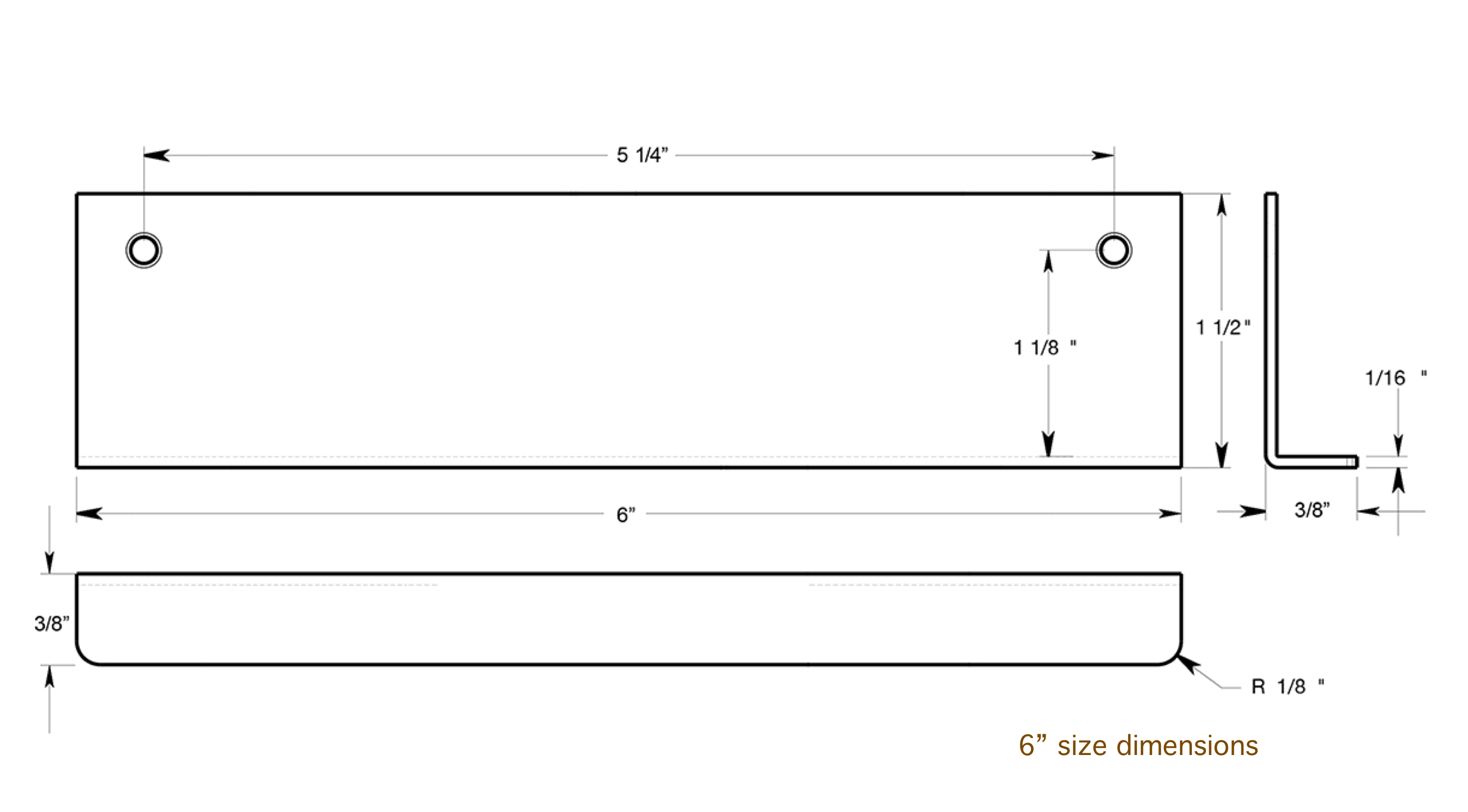 Antique Brass "Forme" Edge Drawer Pulls