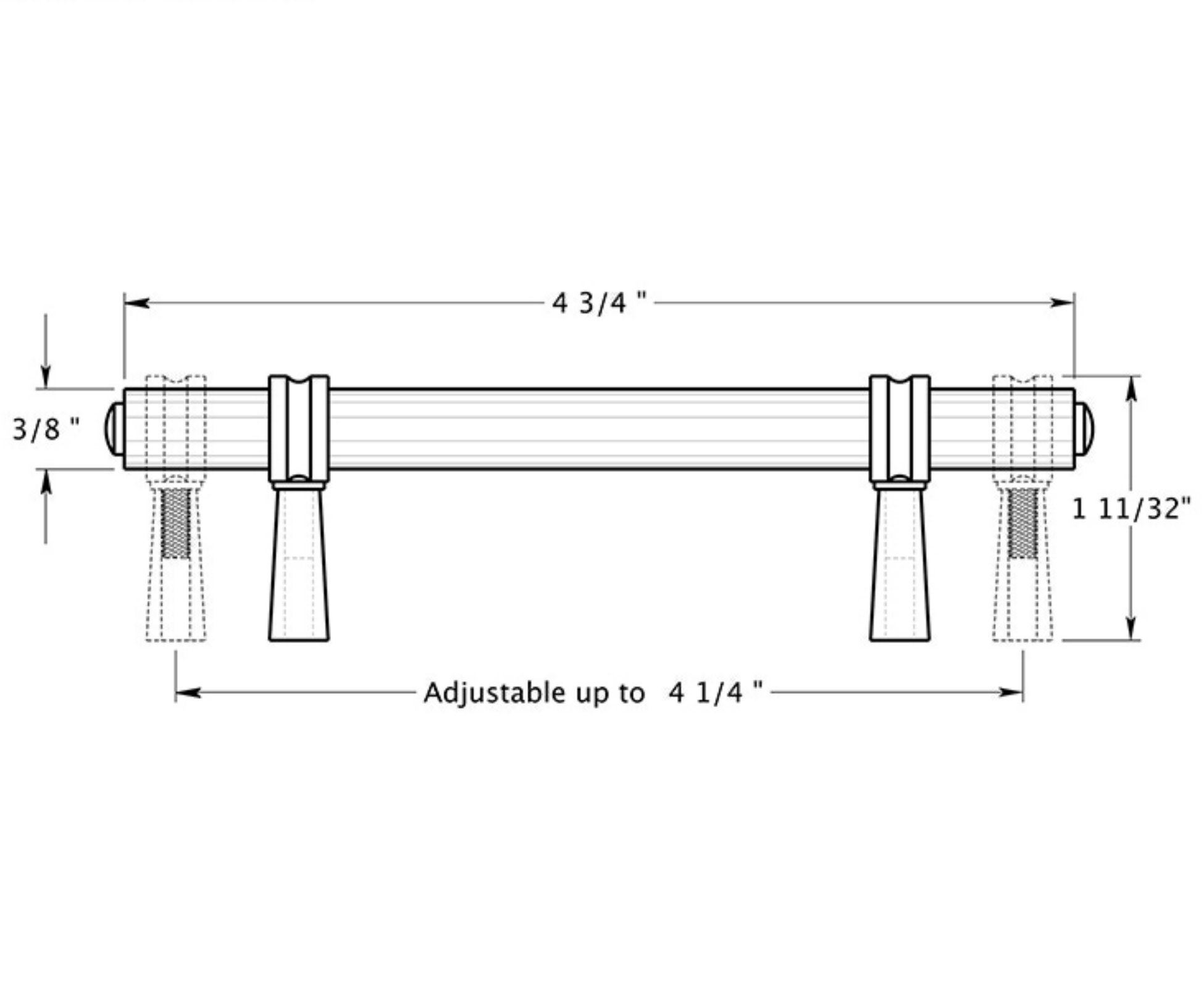 Antique Brass "Montana" Adjustable Drawer Pulls