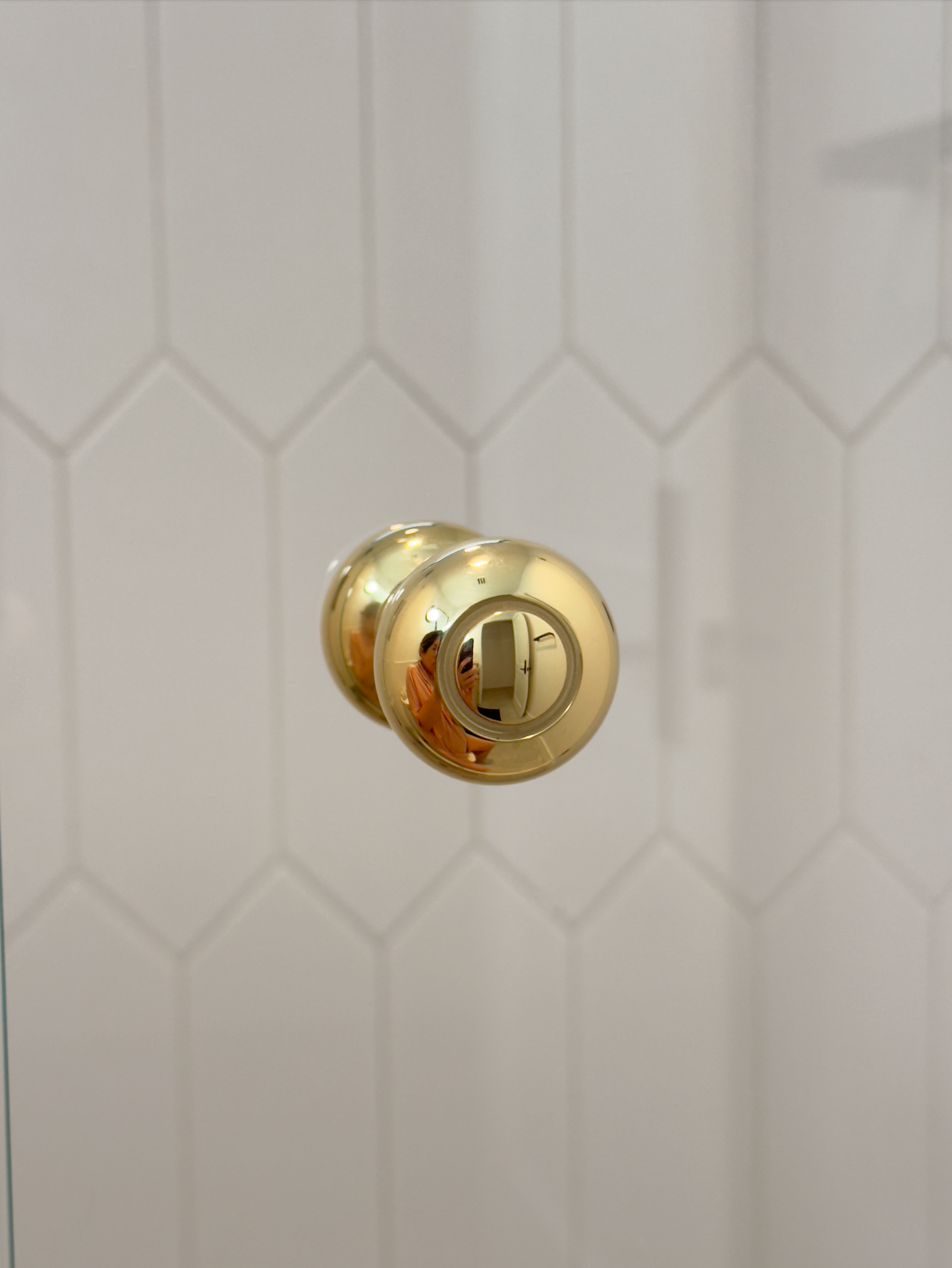 Round Polished Unlacquered Brass "Fia" Round Glass Shower Knob - Industry Hardware