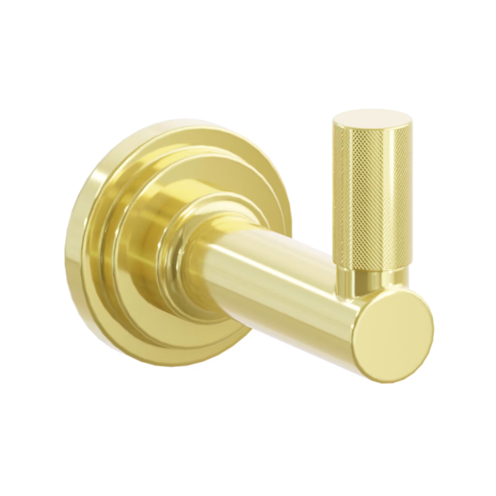Unlacquered Brass Knurled "Converse No.1" Robe Hook - Industry Hardware