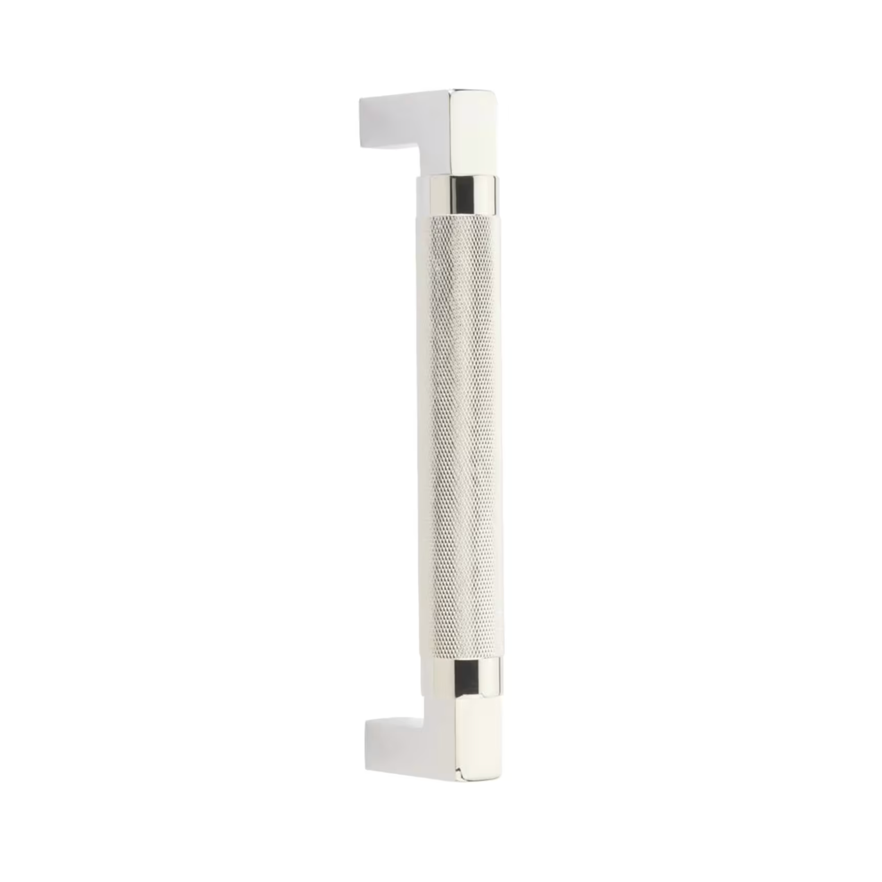 Glass Knurled "Helix" Shower Door Pull in Polished Nickel - Industry Hardware