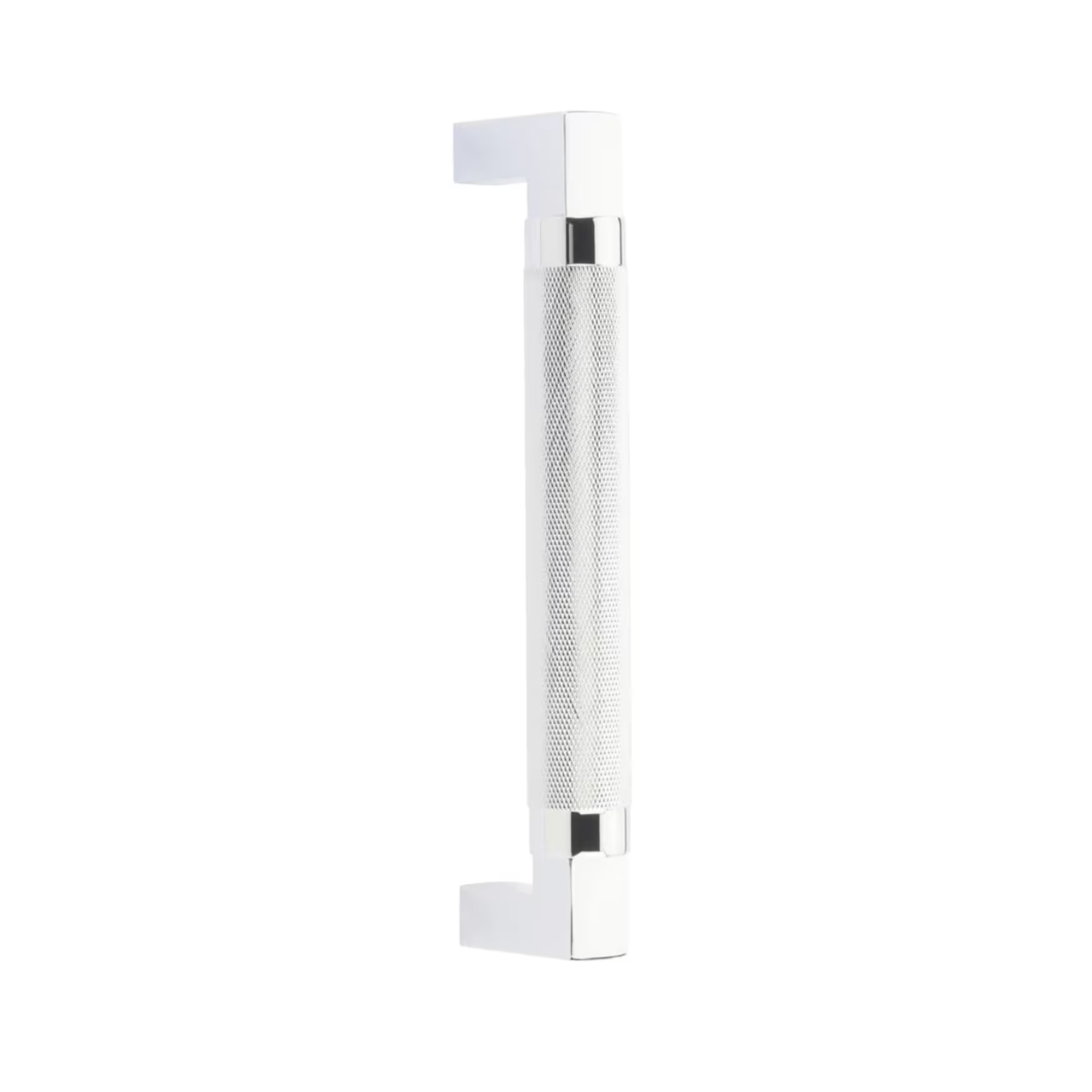 Glass Knurled "Helix" Shower Door Pull in Polished Chrome - Industry Hardware