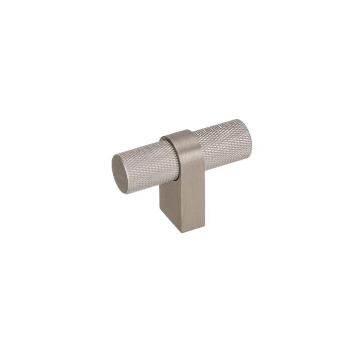 Brushed Nickel "Vero" Knurled Texture Cabinet Knob and Drawer Pull