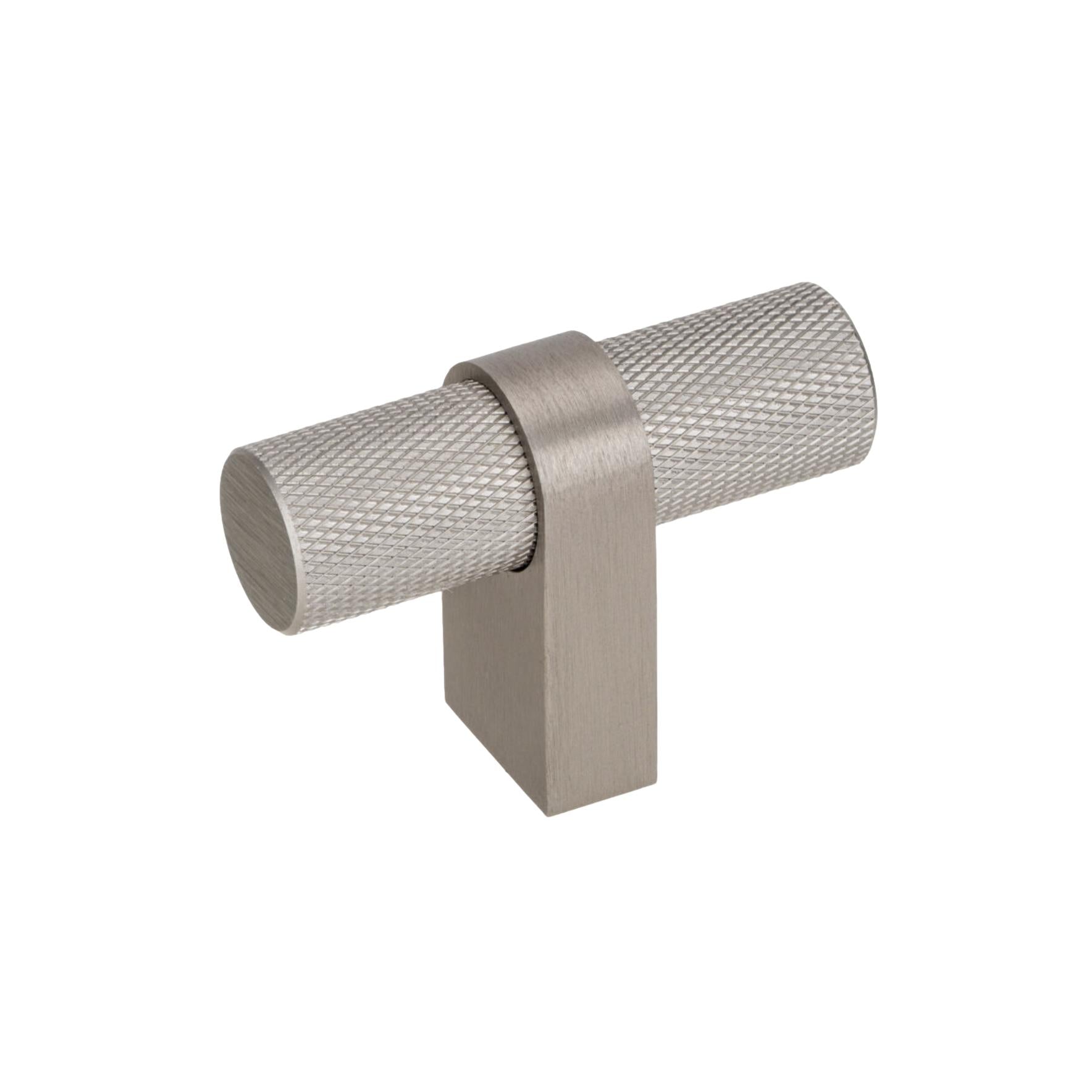 Brushed Nickel "Vero" Knurled Texture Cabinet Knob and Drawer Pull