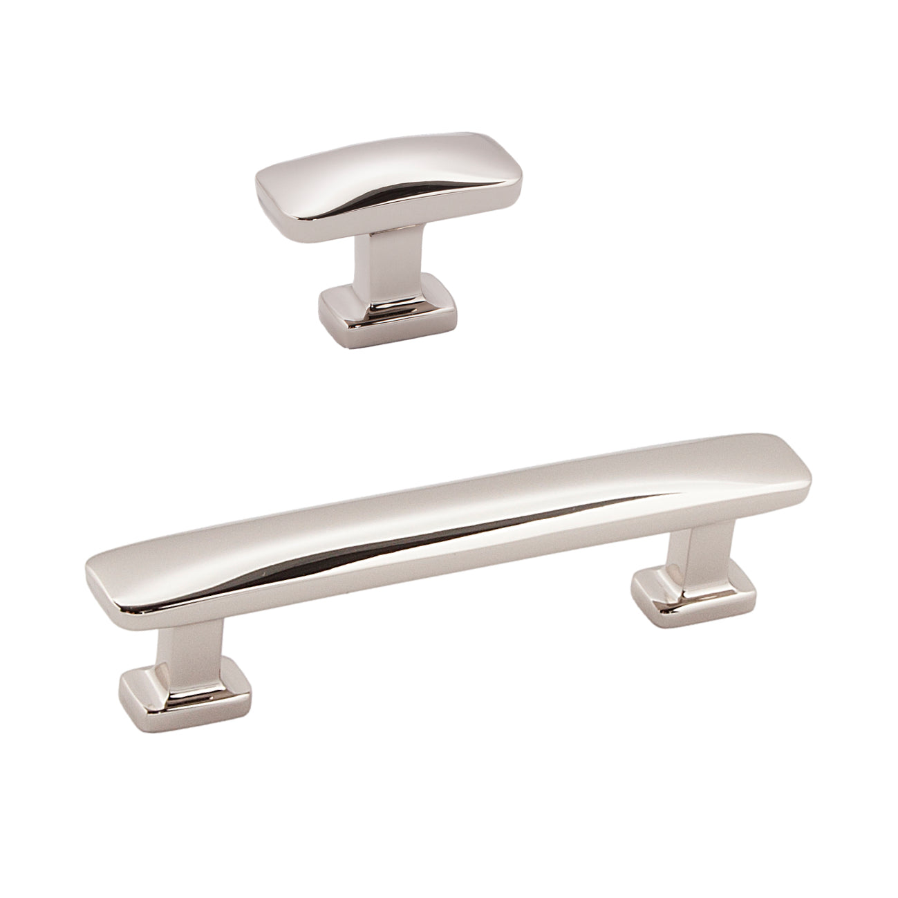 Polished Nickel "Vive" Cabinet Knobs and Drawer Pulls