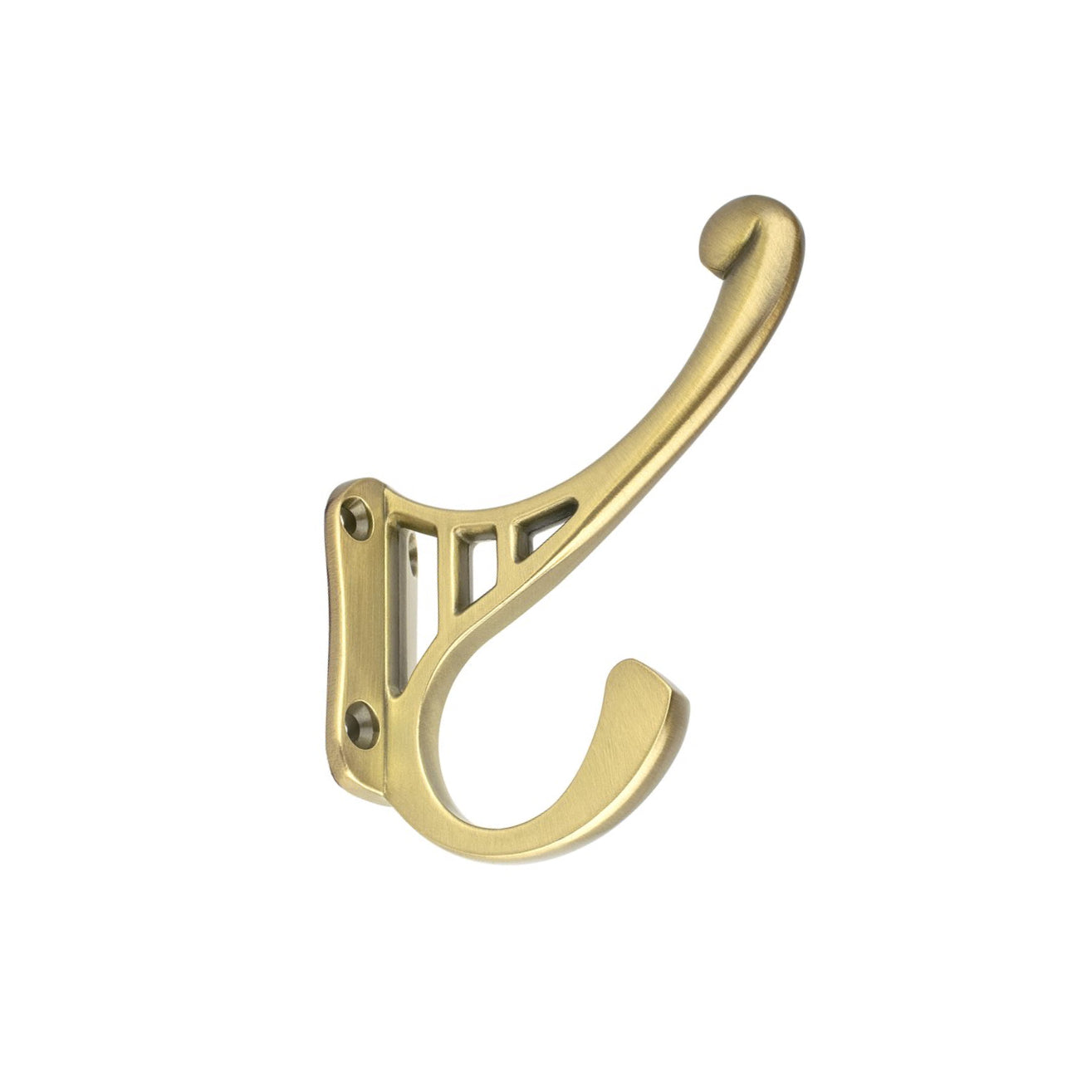 Brushed Brass "Flair" Wall Coat Bathroom Hook - Industry Hardware