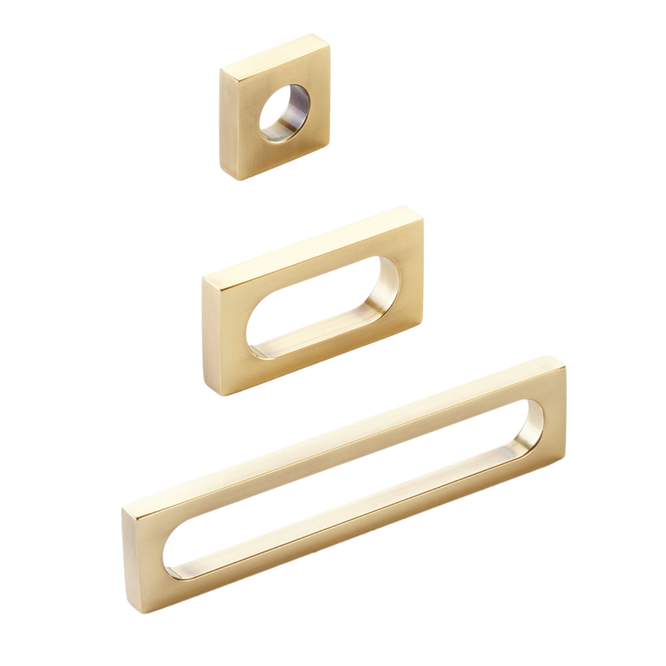 Vintage Brass "Loop" Square Drawer Pulls and Cabinet Knobs - Industry Hardware