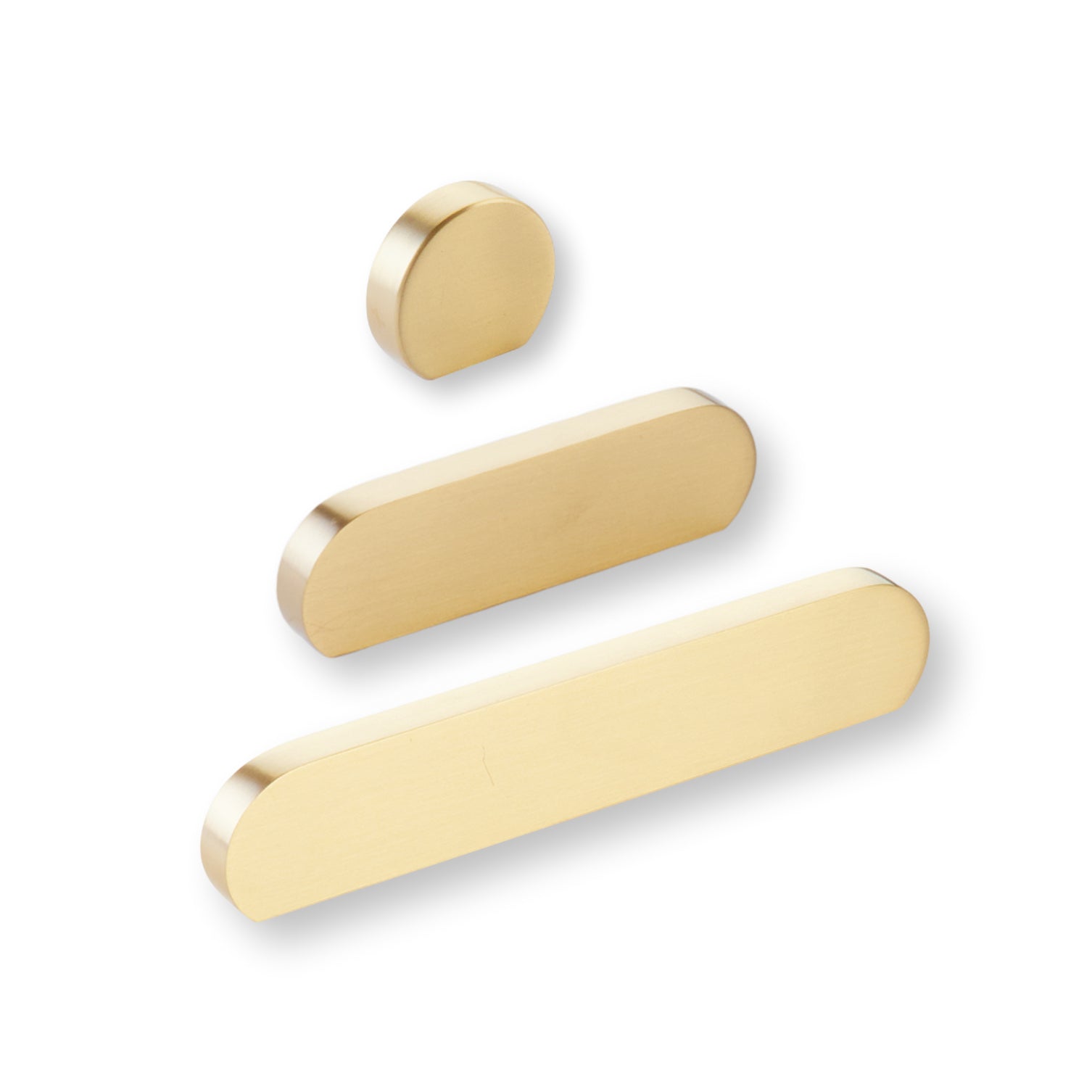 Vintage Brass "Bit" Rounded Drawer Pulls and Cabinet Knobs - Industry Hardware