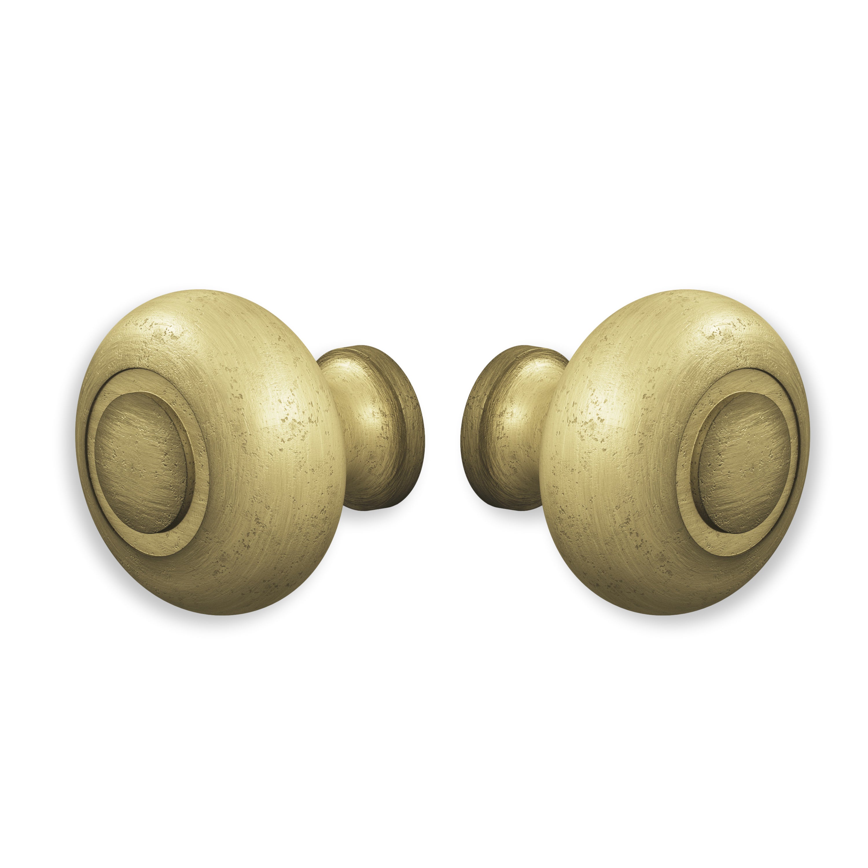 Distressed Brass "Fia" Round Glass Shower Knob
