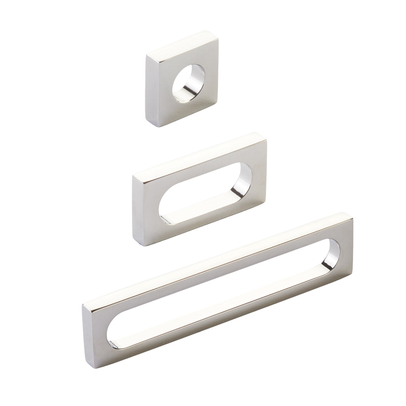 Polished Nickel "Loop" Square Drawer Pulls and Cabinet Knobs - Industry Hardware