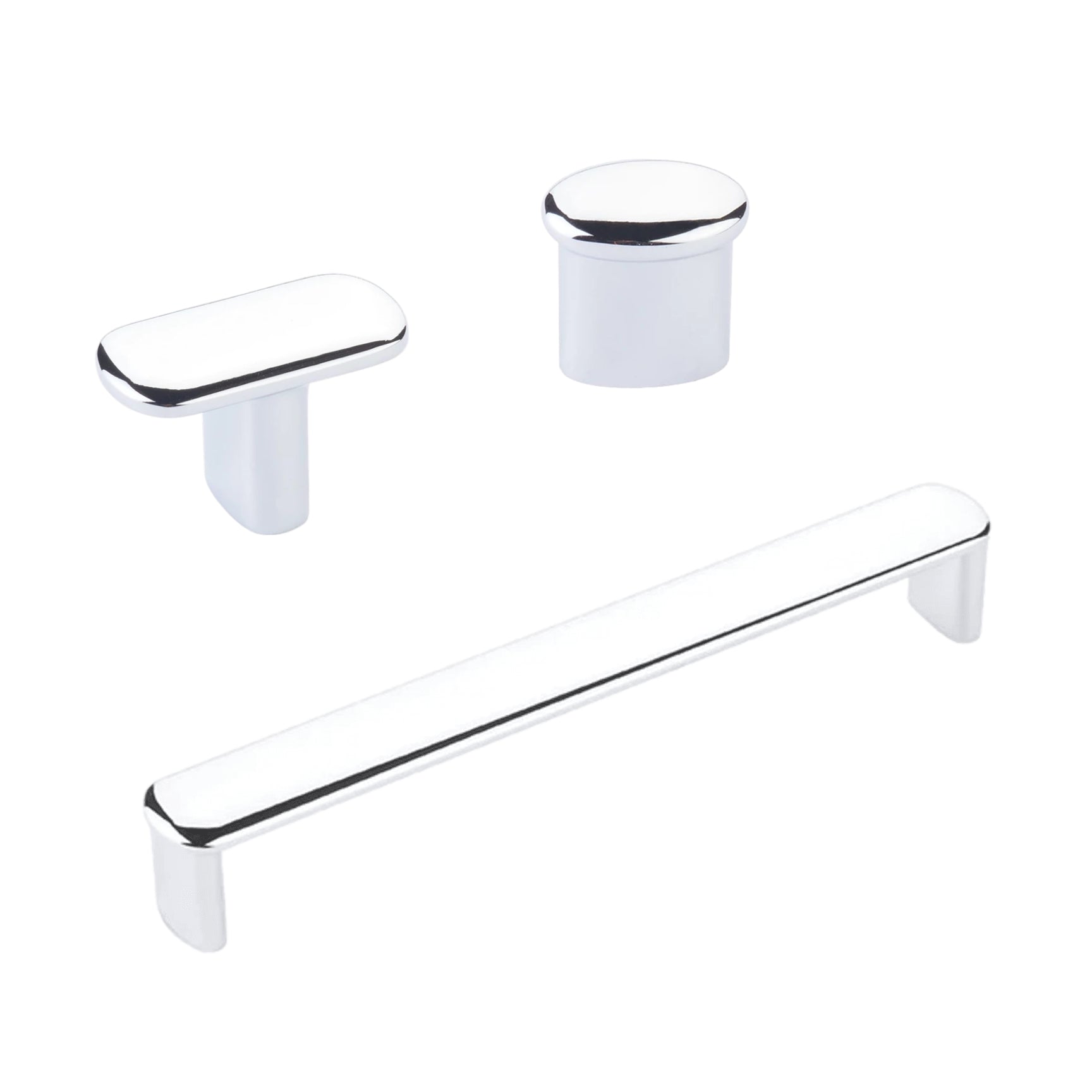 Polished Chrome "Lake" Drawer Pulls and Cabinet Knobs