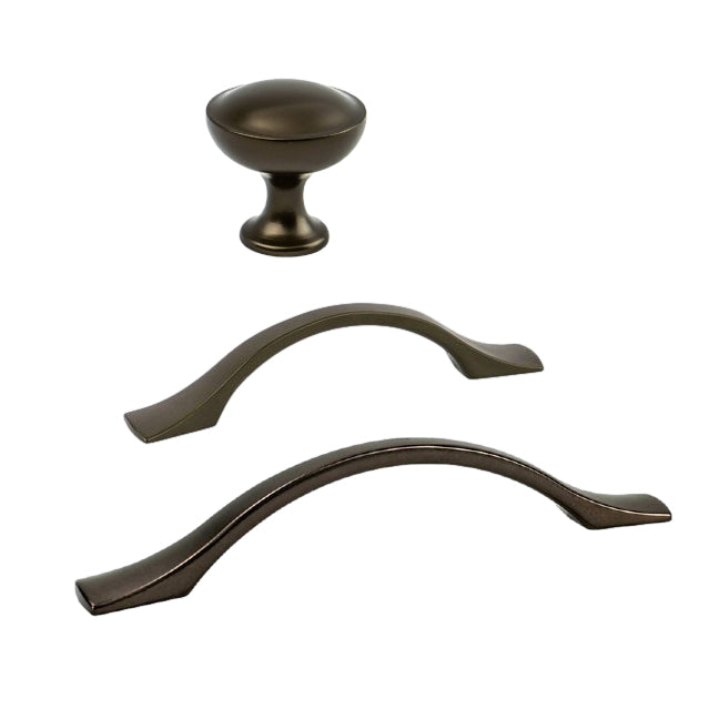 Oil Rubbed Bronze "Tina" Cabinet Knob and Drawer Pulls - Industry Hardware