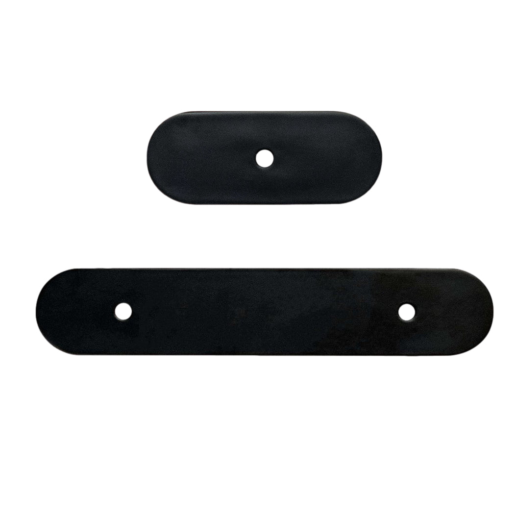 Matte Black Rounded Drawer Pull Backplates