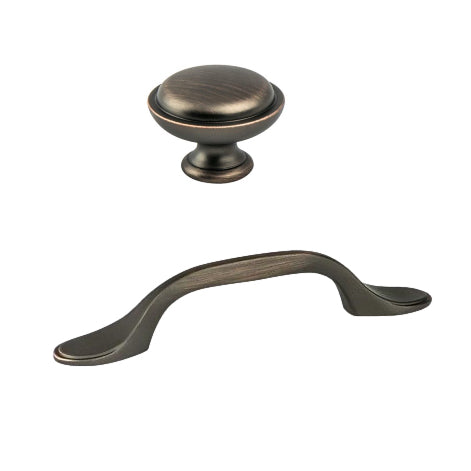 Brushed Bronze "Sunny" Cabinet Knob and Drawer Pull