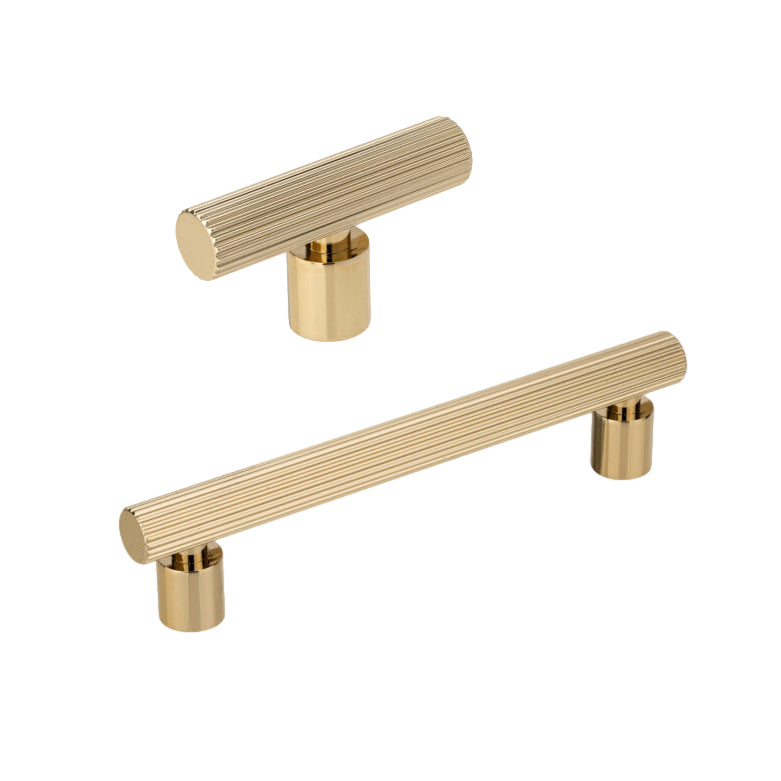 Polished Gold "Elite" Cabinet Knob and Drawer Pull - Industry Hardware