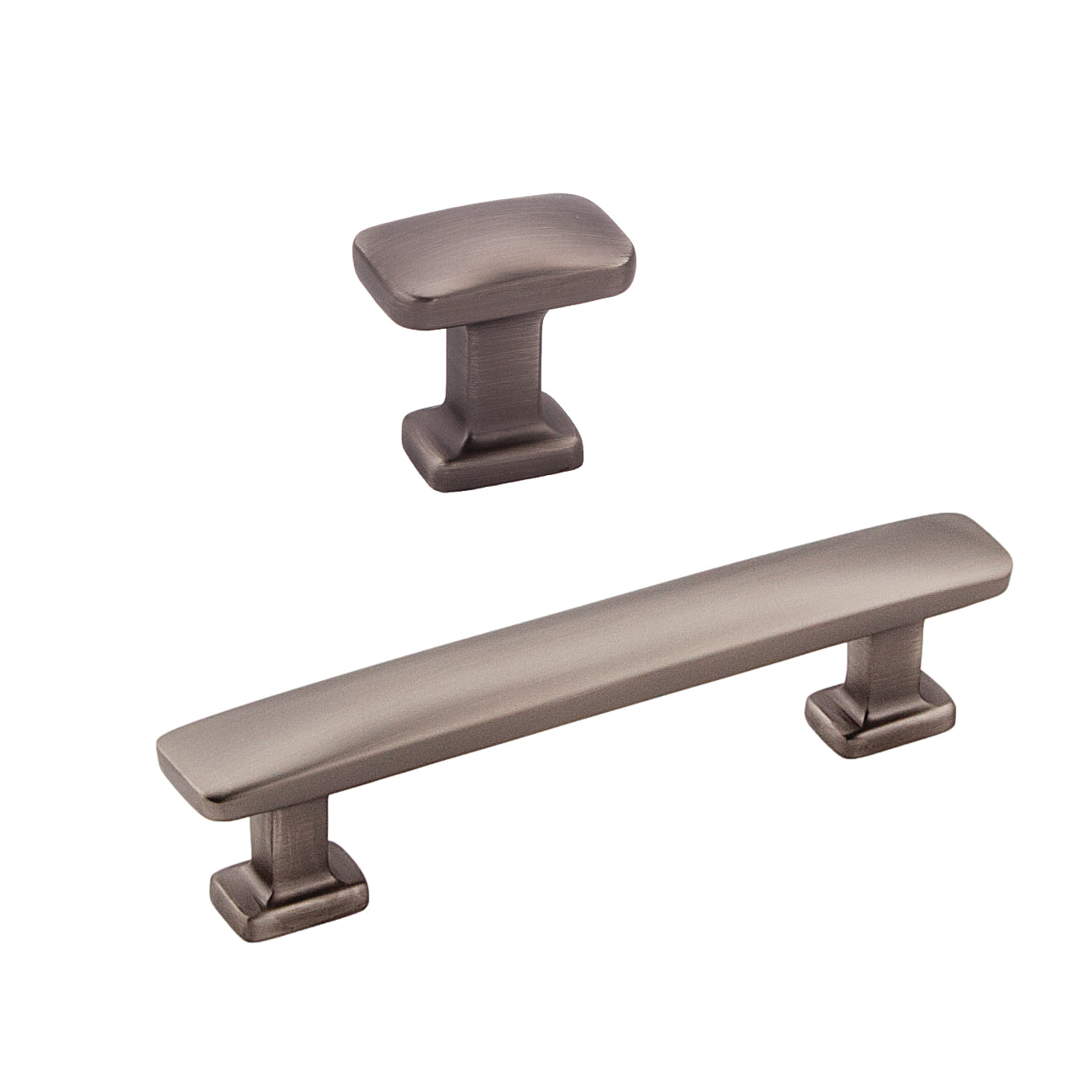 Pewter "Vive" Cabinet Knobs and Drawer Pulls