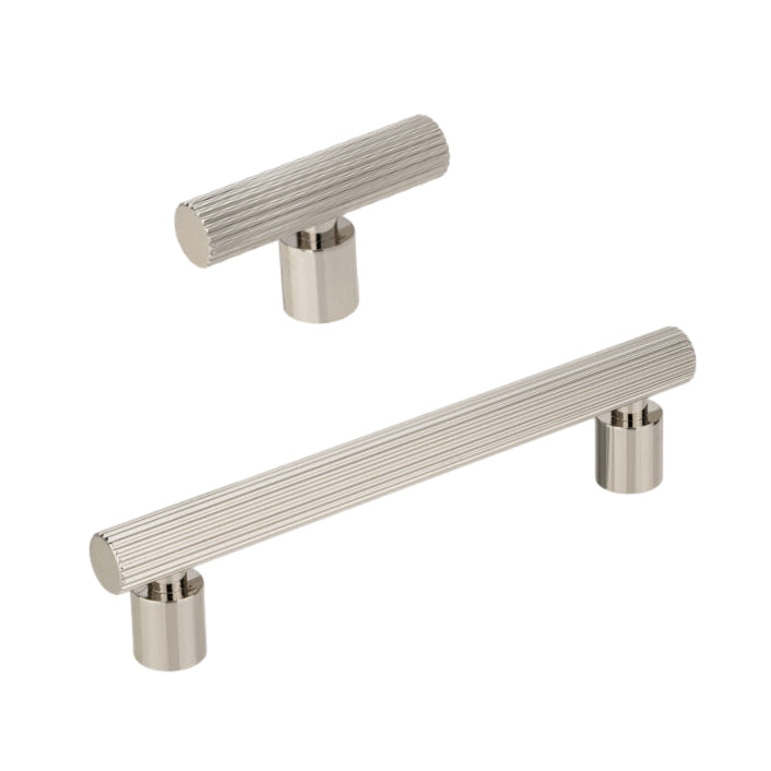 Polished Nickel "Lustra" Cabinet Knob and Drawer Pull