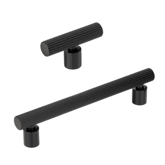 Matte Black "Lustra" Cabinet Knob and Drawer Pull