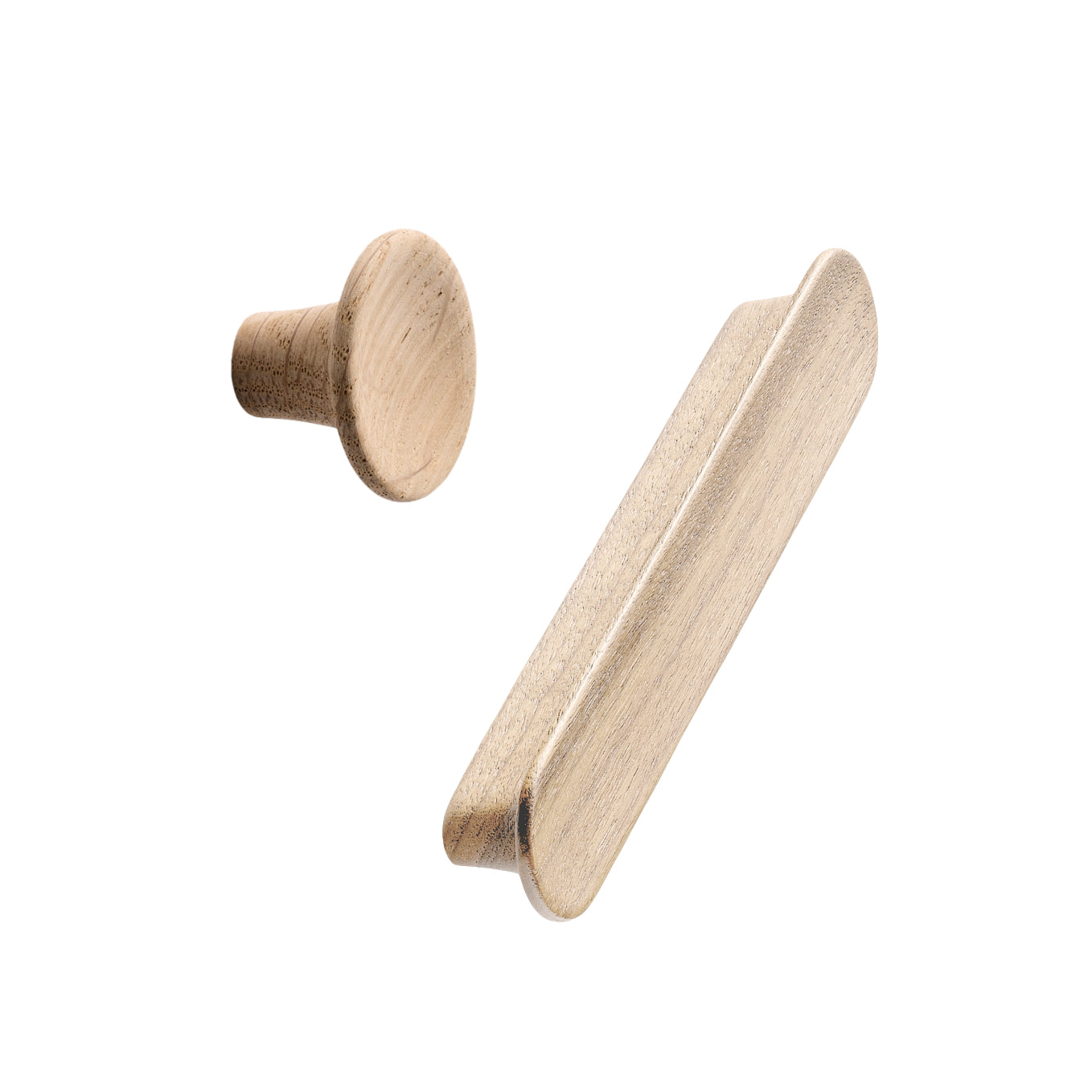 Unlacquered Oak Wood "Tuba" Cabinet Knob and Drawer Pulls - Industry Hardware