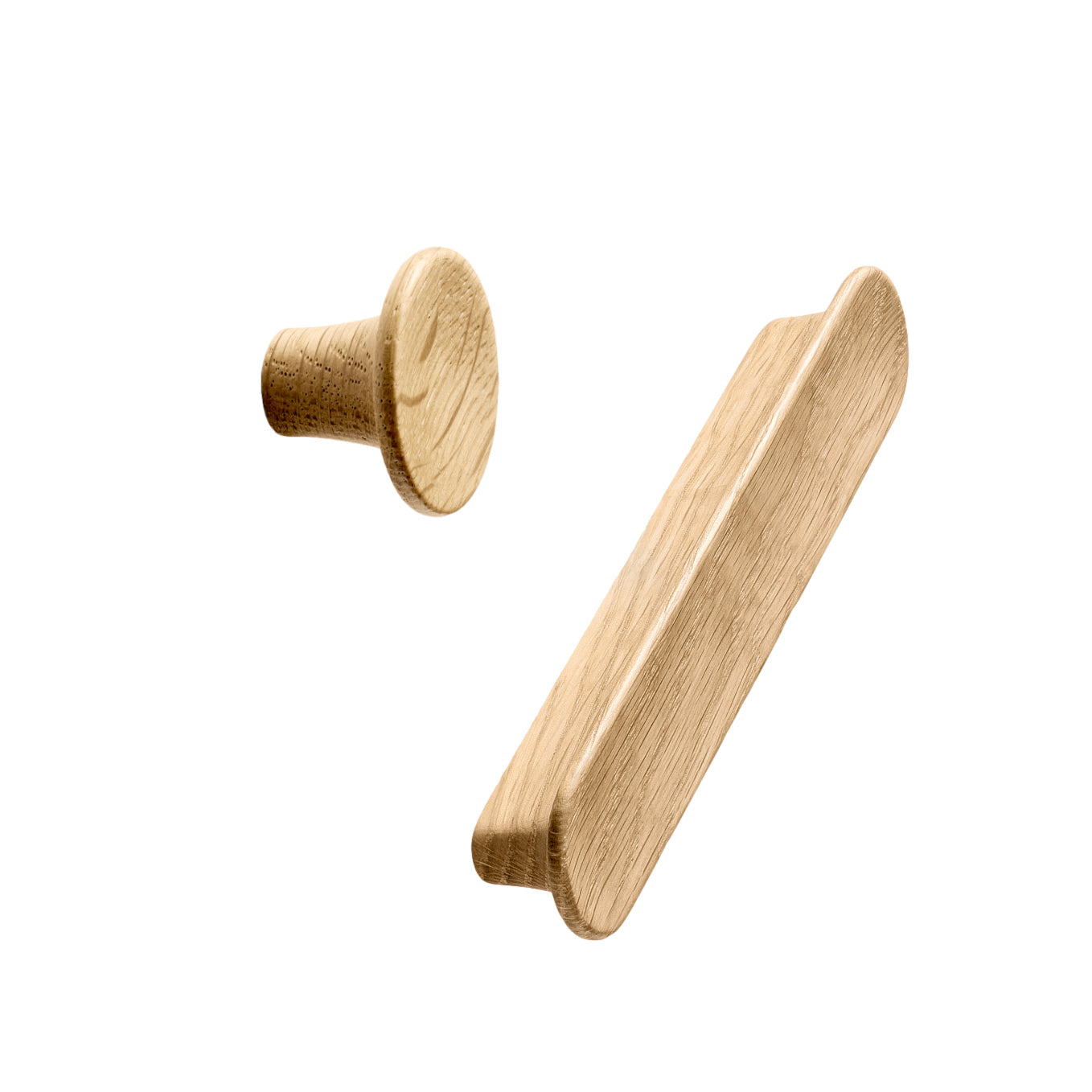 Lacquered Oak Wood "Tuba" Cabinet Knob and Drawer Pulls - Industry Hardware