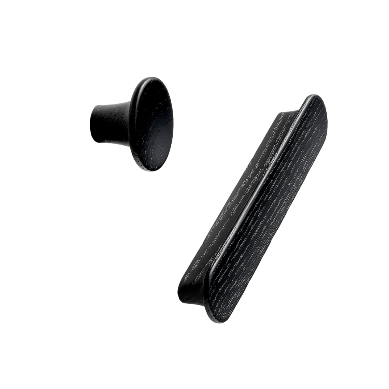 Lacquered Black Wood "Tuba" Cabinet Knob and Drawer Pulls - Industry Hardware