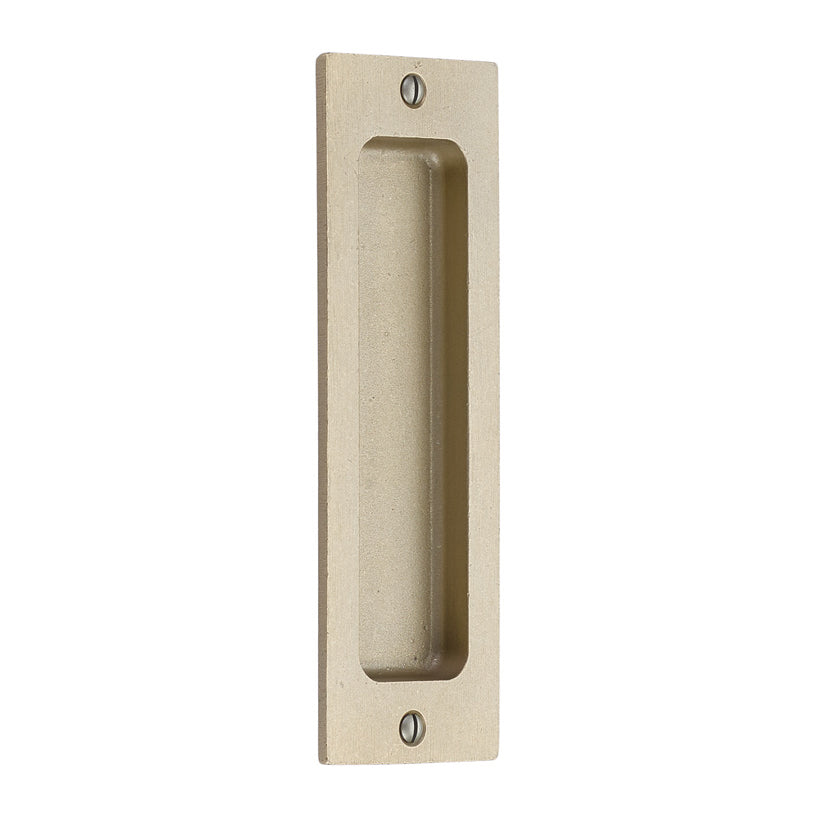 Rustic Rectangular Flush Solid Recess Door Pull in White Bronze - Industry Hardware