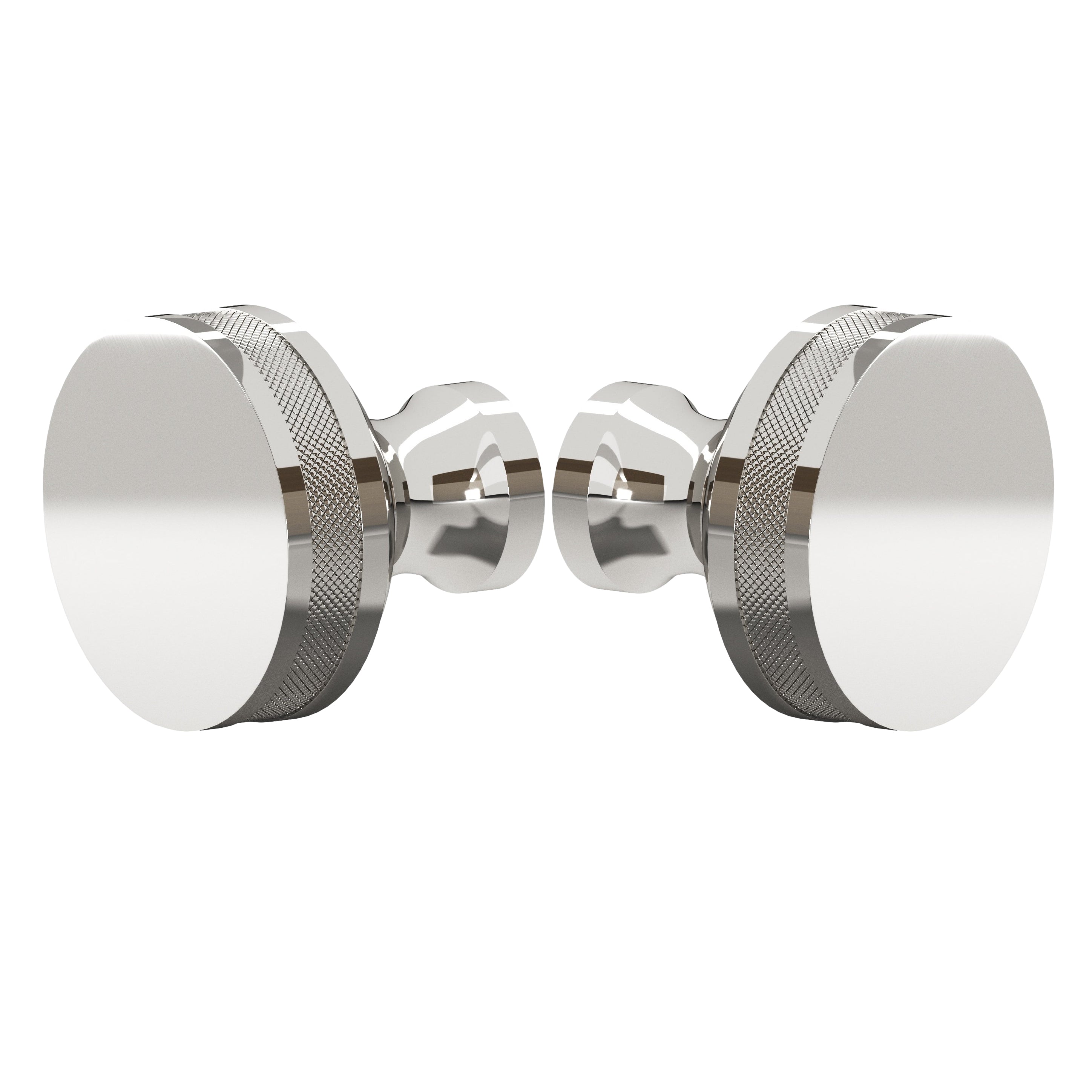 Polished Nickel "Knurled" Round Glass Shower Knob - Industry Hardware