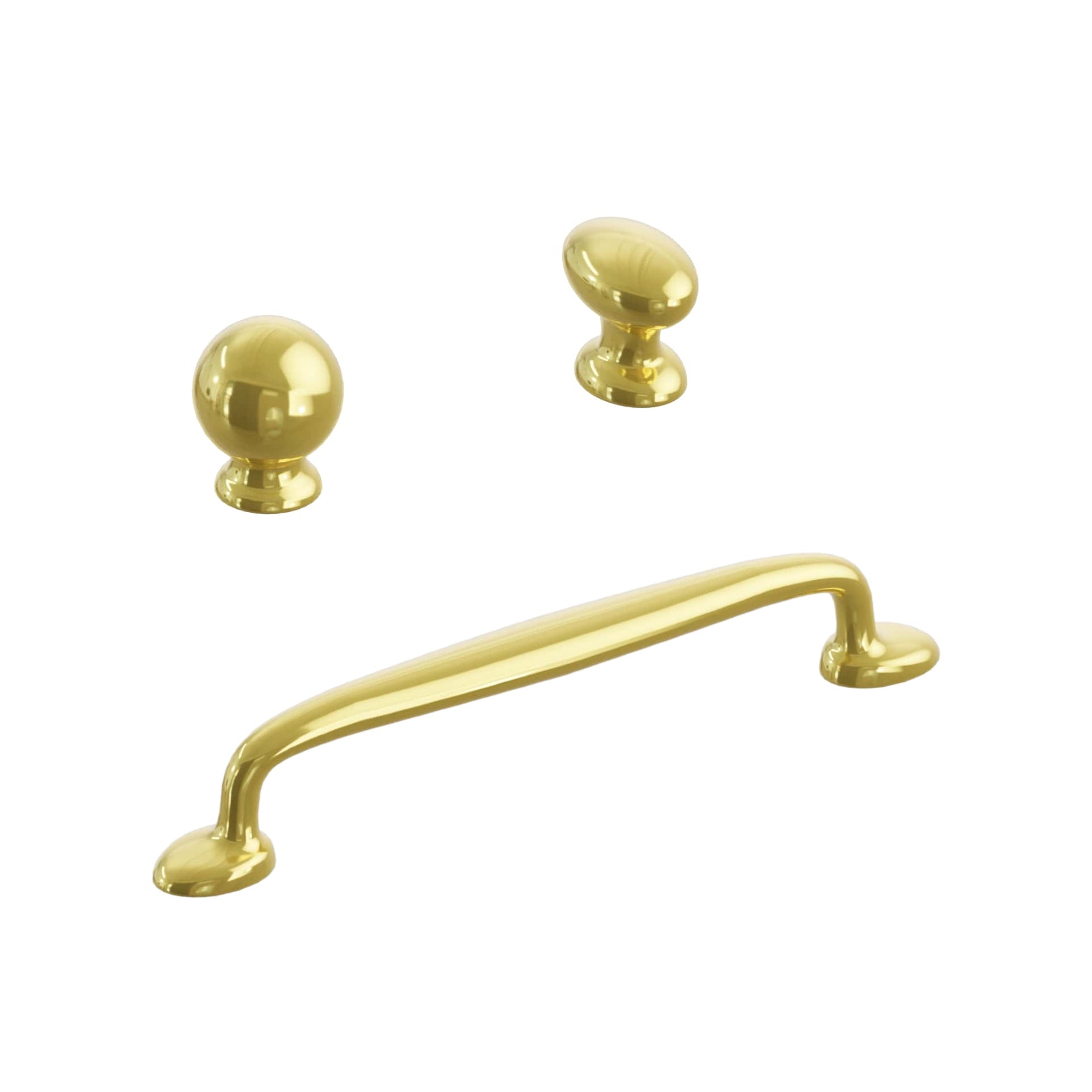 Unlacquered Brass Cabinet Hardware "Estate" Cabinet Knobs and Pulls - Industry Hardware