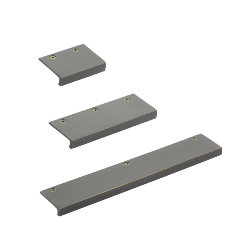 Rustic Bronze "Selina" Tab Edge Finger Drawer Pulls - Industry Hardware