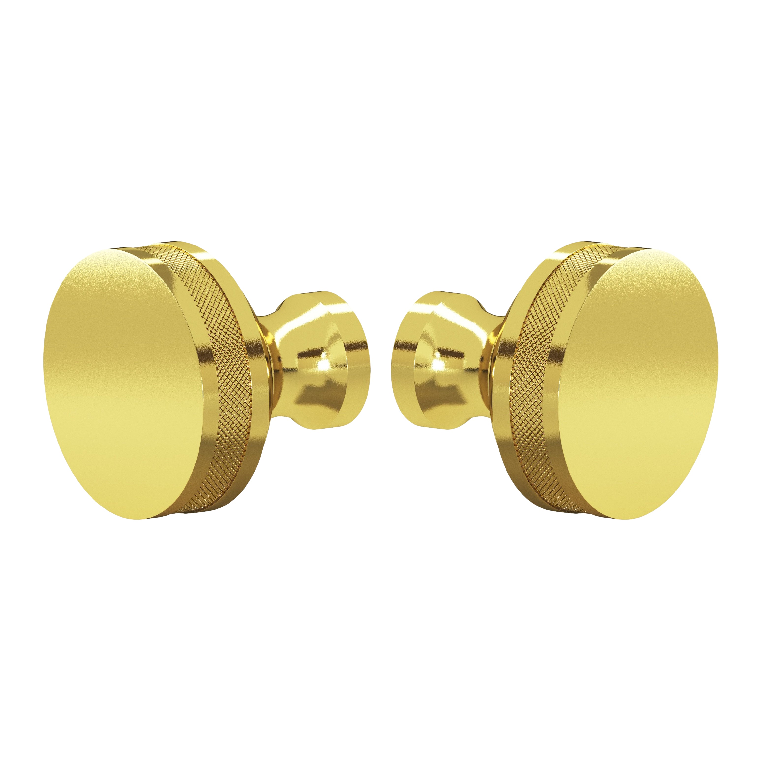 Antique Gold "Knurled" Round Glass Shower Knob - Industry Hardware