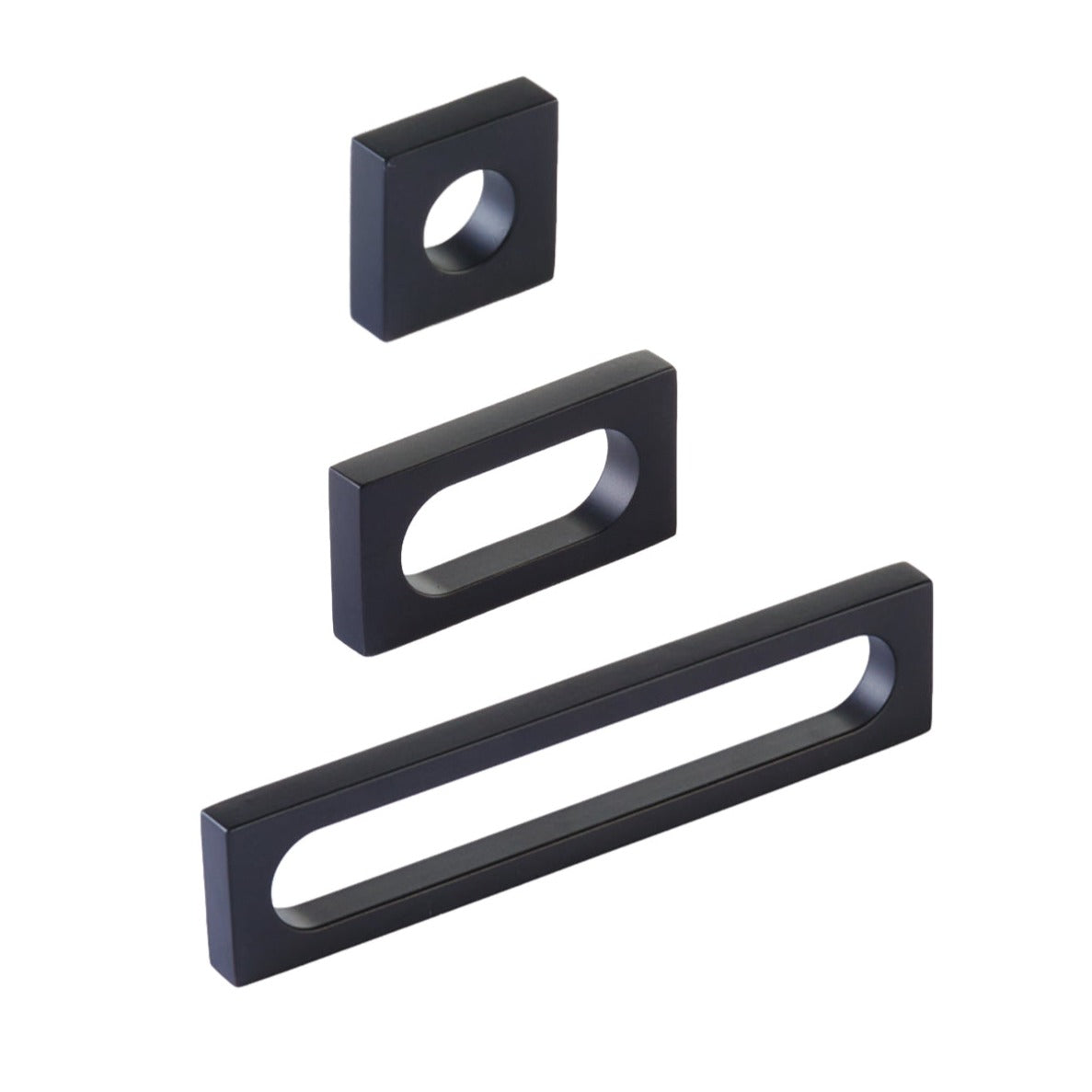 Matte Black "Loop" Square Drawer Pulls and Cabinet Knobs - Industry Hardware