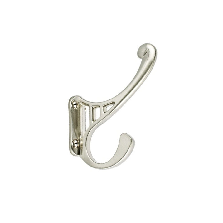 Brushed Nickel "Flair" Wall Coat Bathroom Hook - Industry Hardware