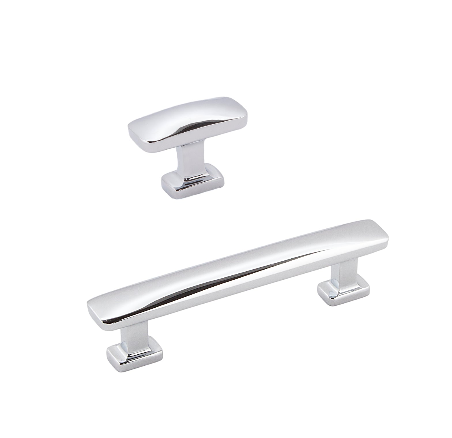 Polished Chrome "Vive" Cabinet Knobs and Drawer Pulls