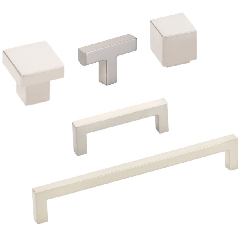 Satin Nickel "Glam" Cabinet Knobs and Drawer Pulls - Forge Hardware Studio