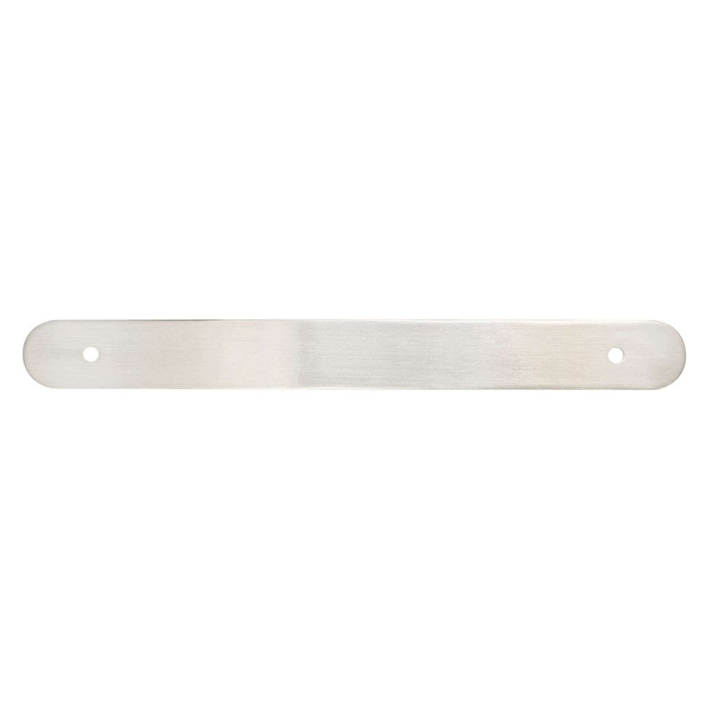 Brushed Nickel Rounded Drawer Pull Backplates - Industry Hardware