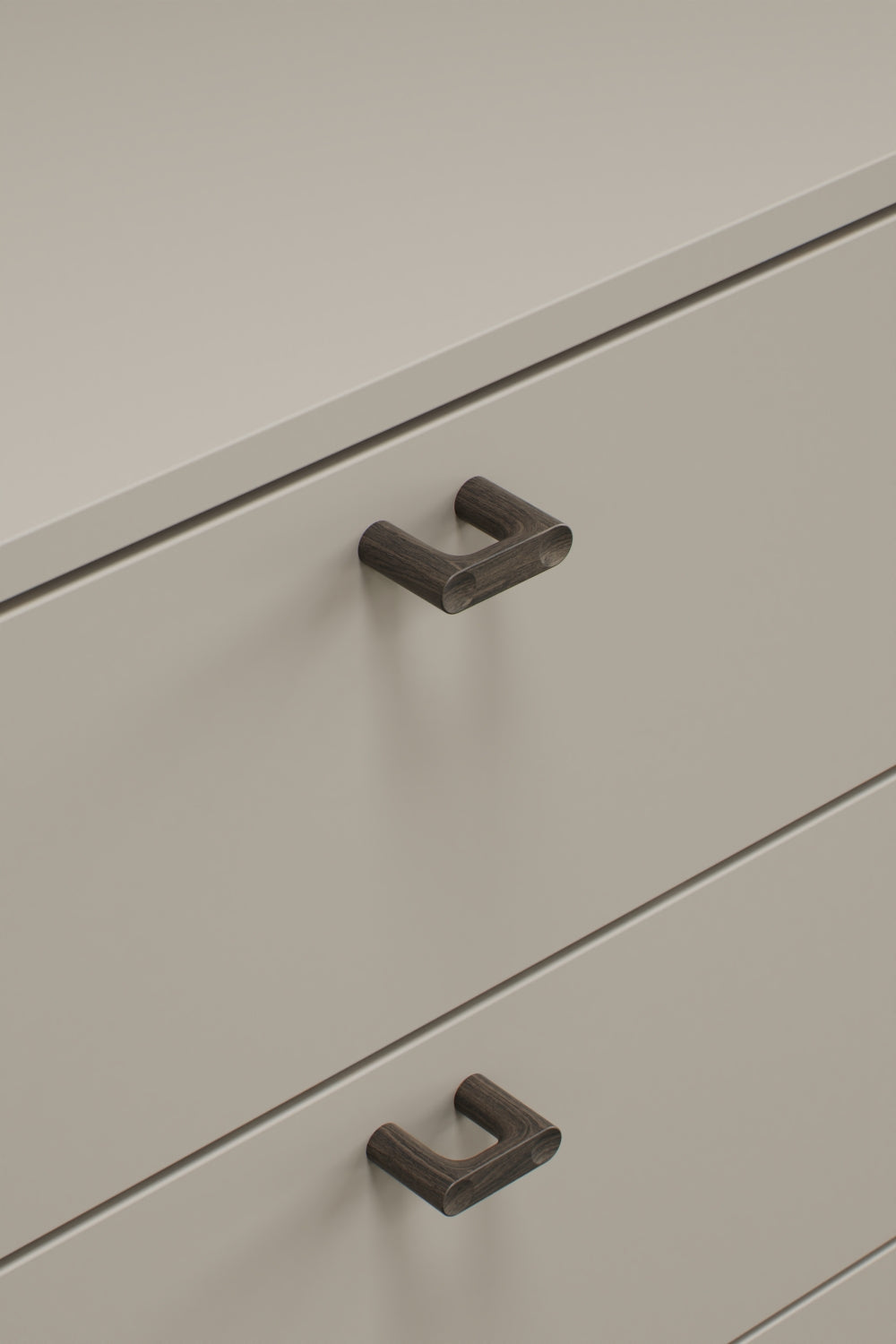 Dark Oak Lacquered Wood "Punto" Cabinet Knob and Drawer Pulls - Industry Hardware