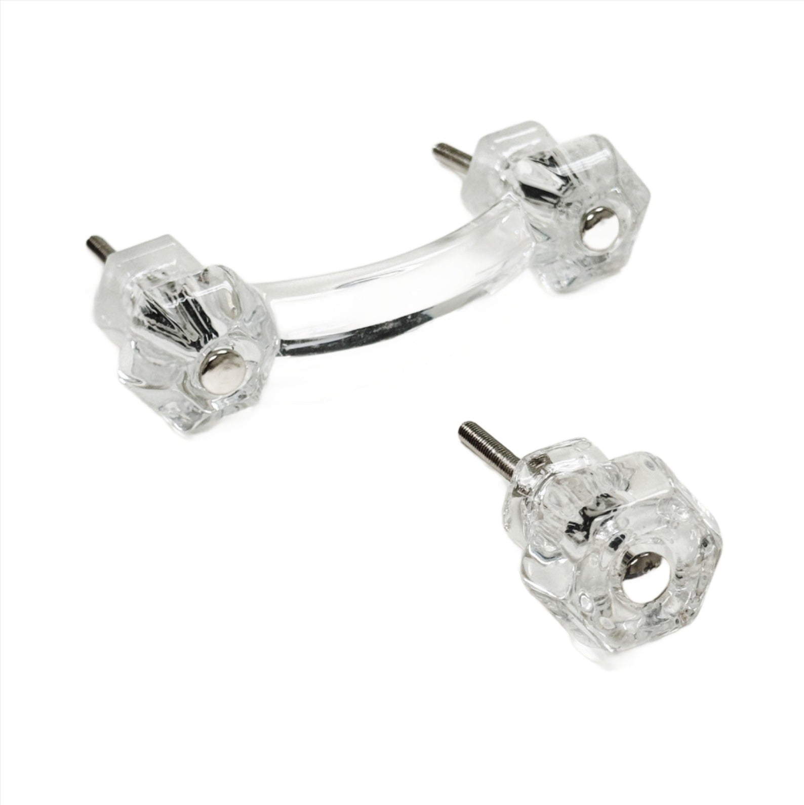 Glass Depression Clear Cabinet Knob and Drawer Pull - Industry Hardware