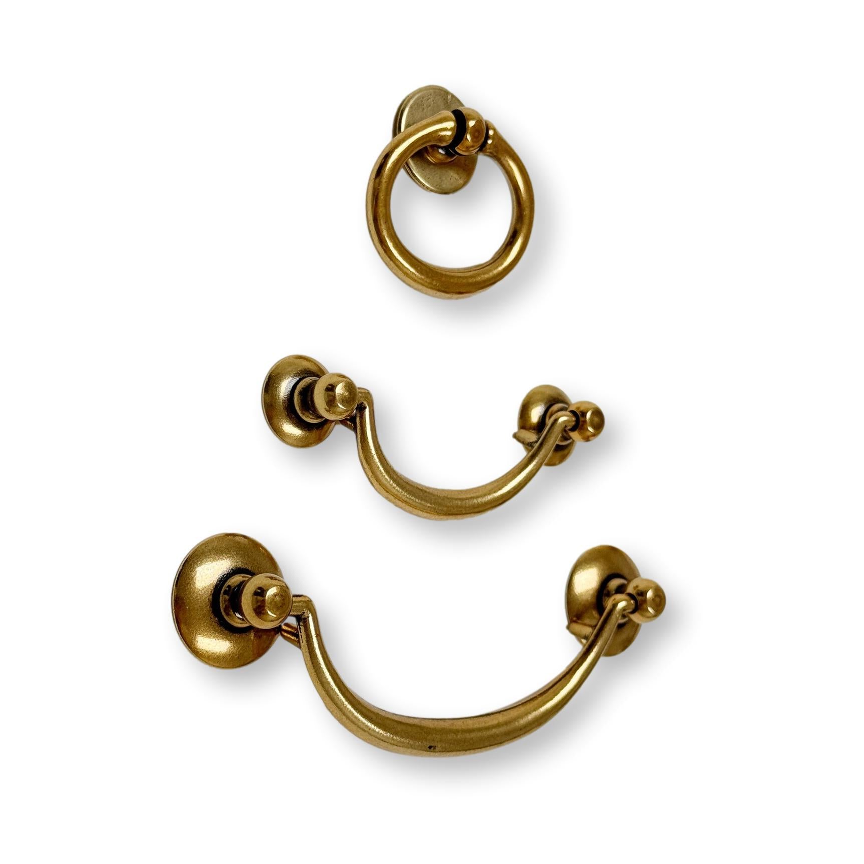 Antique Brass Bail Ring Pulls | Vintage Cabinet Hardware Antique Brass Bail Ring Pulls | Vintage Cabinet Hardware
